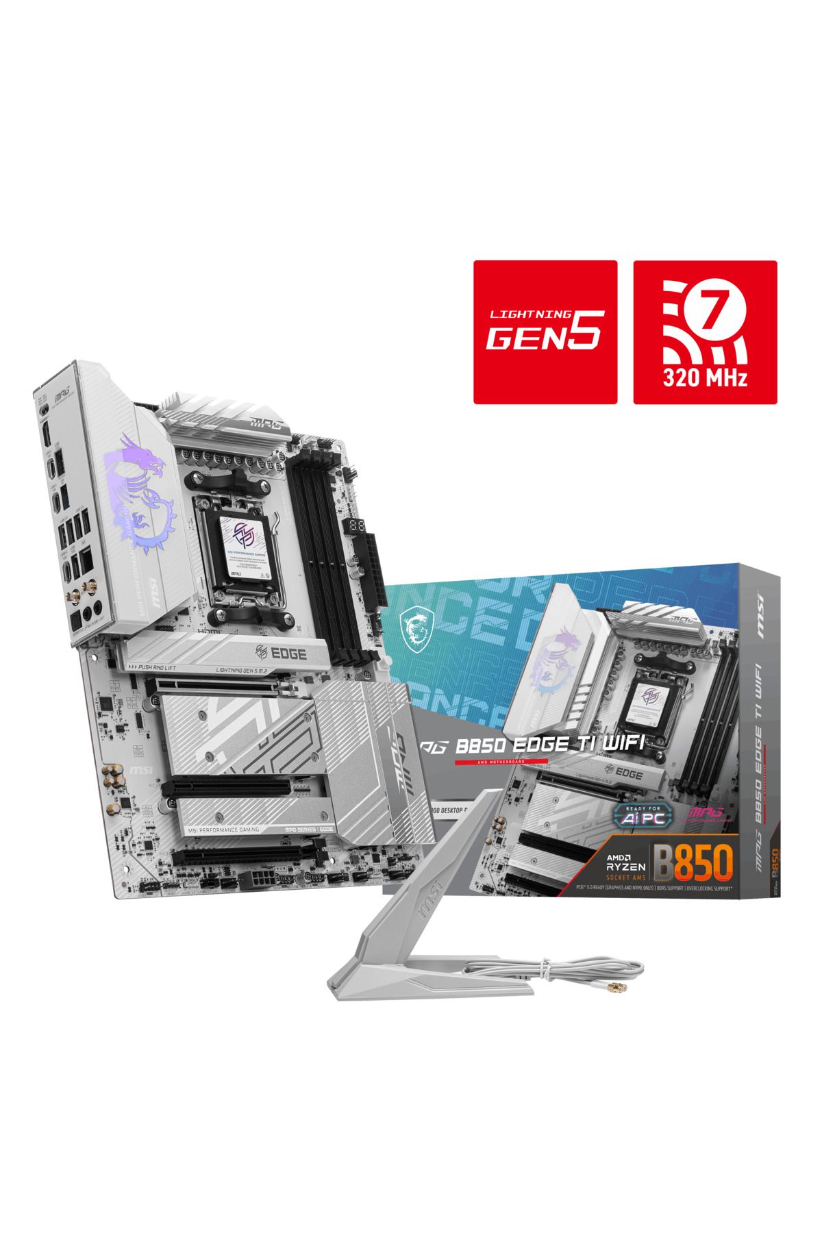 MSI MSI MPG B850 EDGE TI WIFI AM5 DDR5 8400Mhz(OC) ATX Gaming (Oyuncu) Anakart