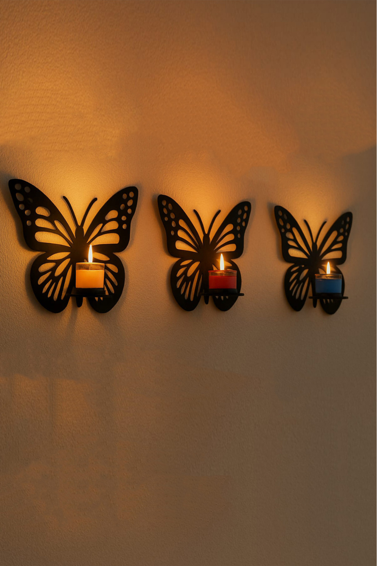 OYART&DESIGN Kelebek Duvar Rafı 3'lü Set - Modern Ev Dekorasyonu