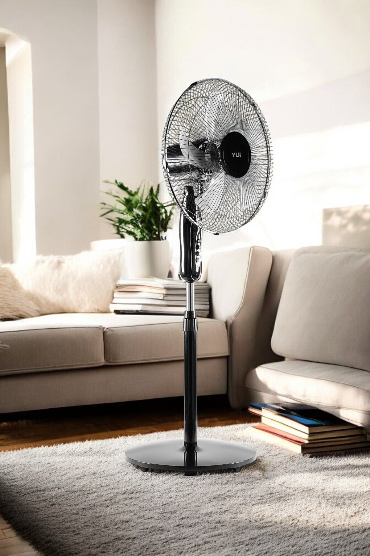 Yui F29 Siyah 120 Cm 16 Inç 40w 3 Kademe 5 Pervane Döner Başlıklı Vantilatör