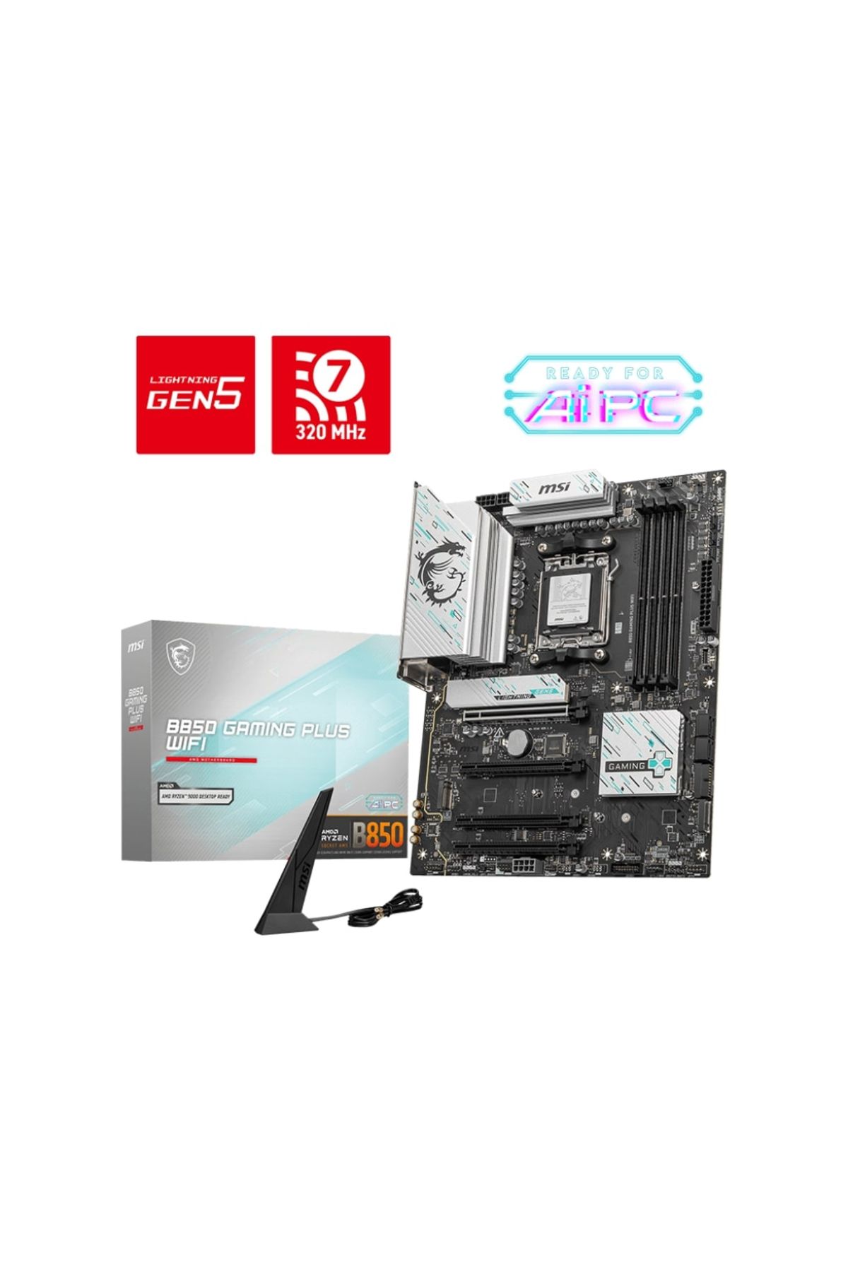 MSI MB B850 GAMING PLUS WIFI AM5 DDR5 8200MHZ(OC) DP 3x M.2 USB 10Gbs 5G LAN WI-FI 7 ATX