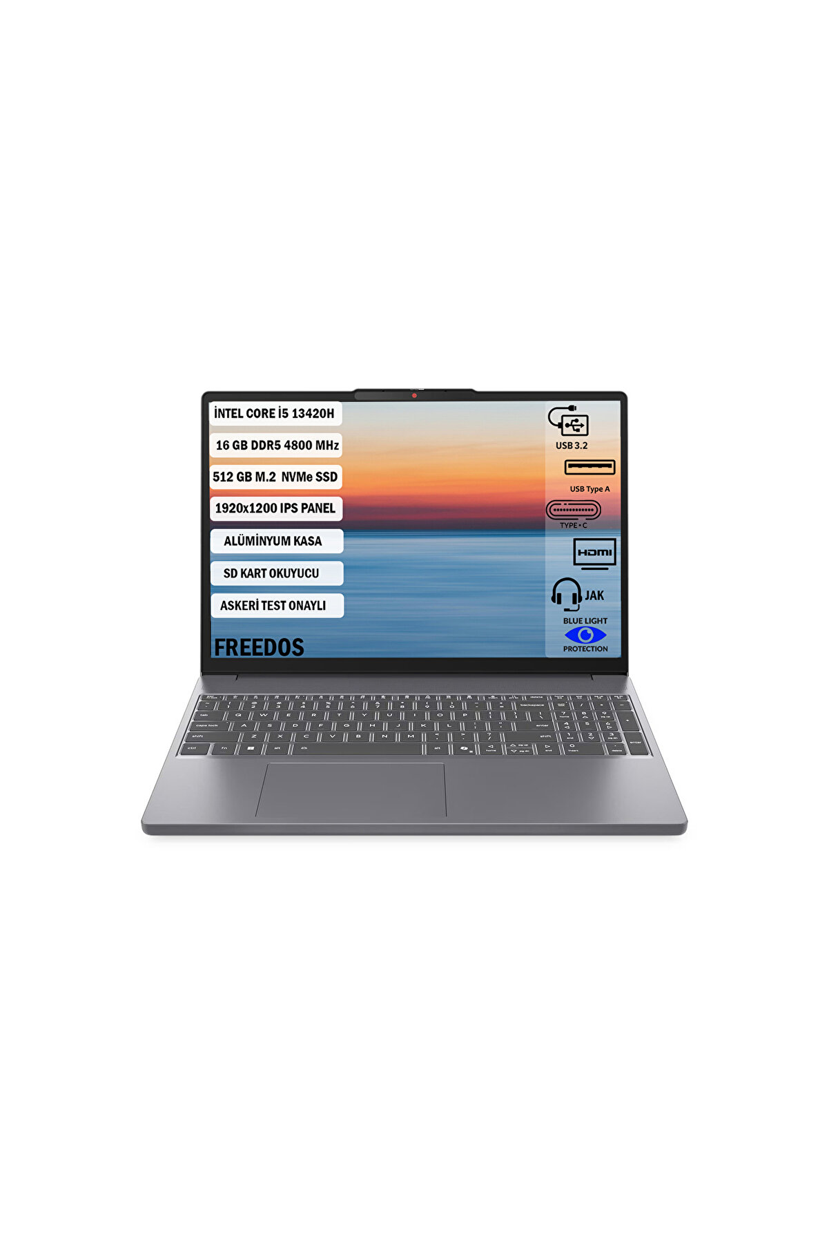 Ideapad Slim3 IntelCore I5 13420H 16GB 512GB SSD Freedos 15.3