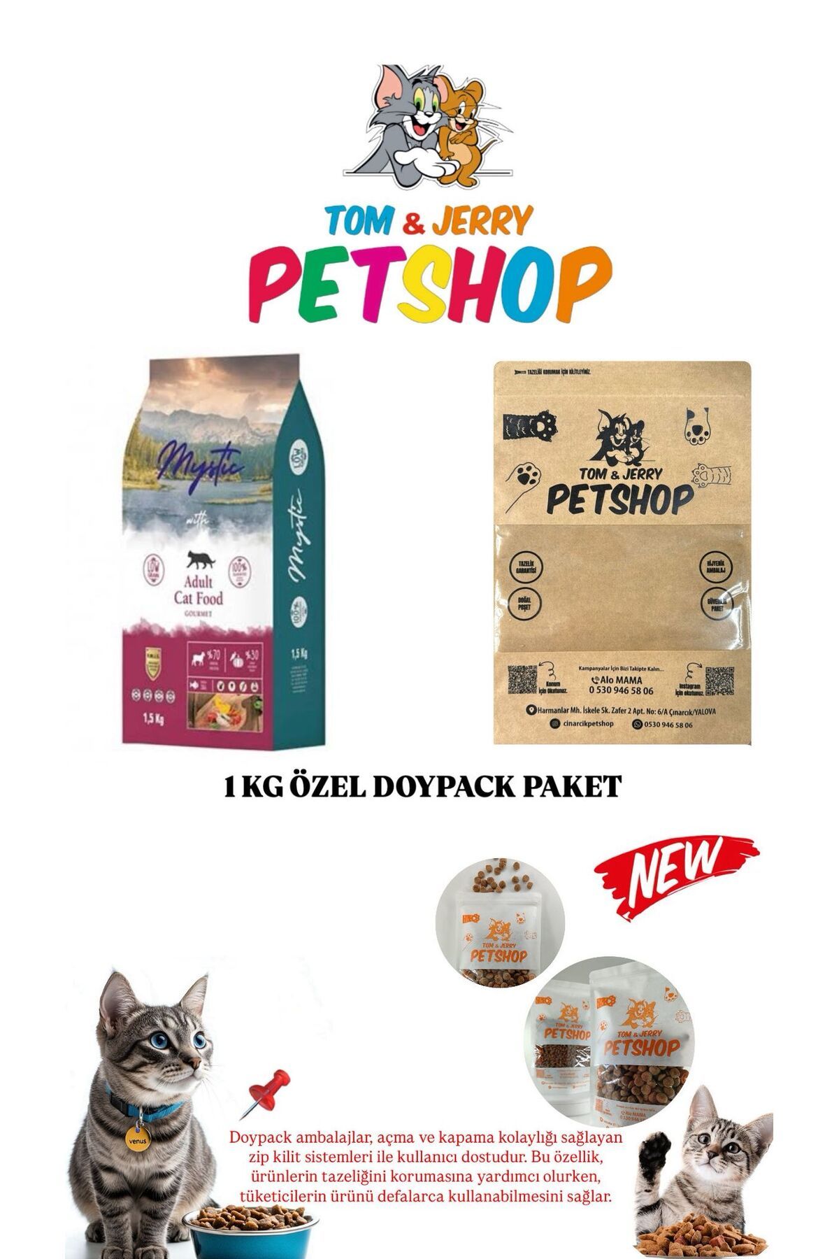 Mystic TOM JERRYPETSHOP Mystic Yetişkin Kedi Gurme Maması 1 Kg Mystic TOM JERRYPETSHOP Mystic Yetişkin Kedi Gurme Maması 1 Kg