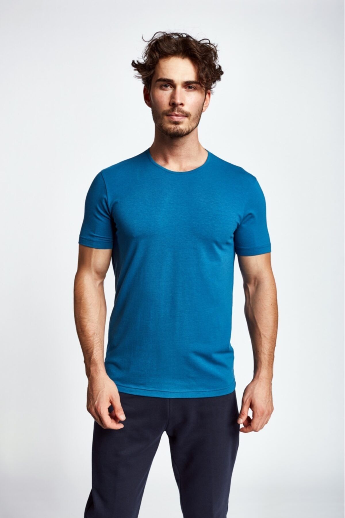 Lescon Erkek  Mavi Kısa Kollu T-Shirt 19s-1227-19b