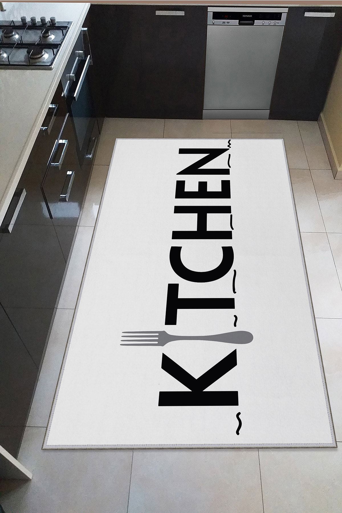 Homefesto Dekoratif Ince Modern Yıkanabilir Mutfak Halısı