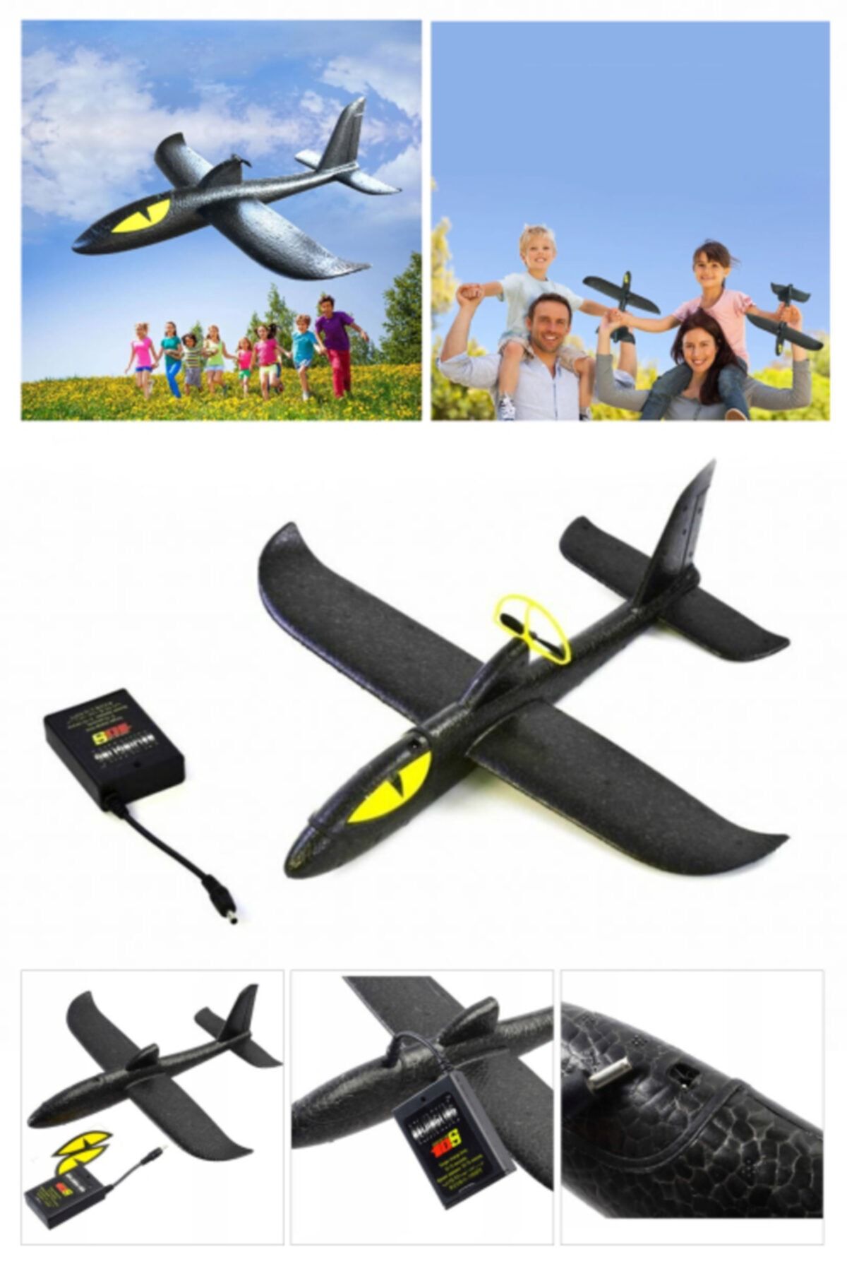 Xolo Siyah Panter Uçan Uçak Şarjlı Sünger Kırılmaz Uçak