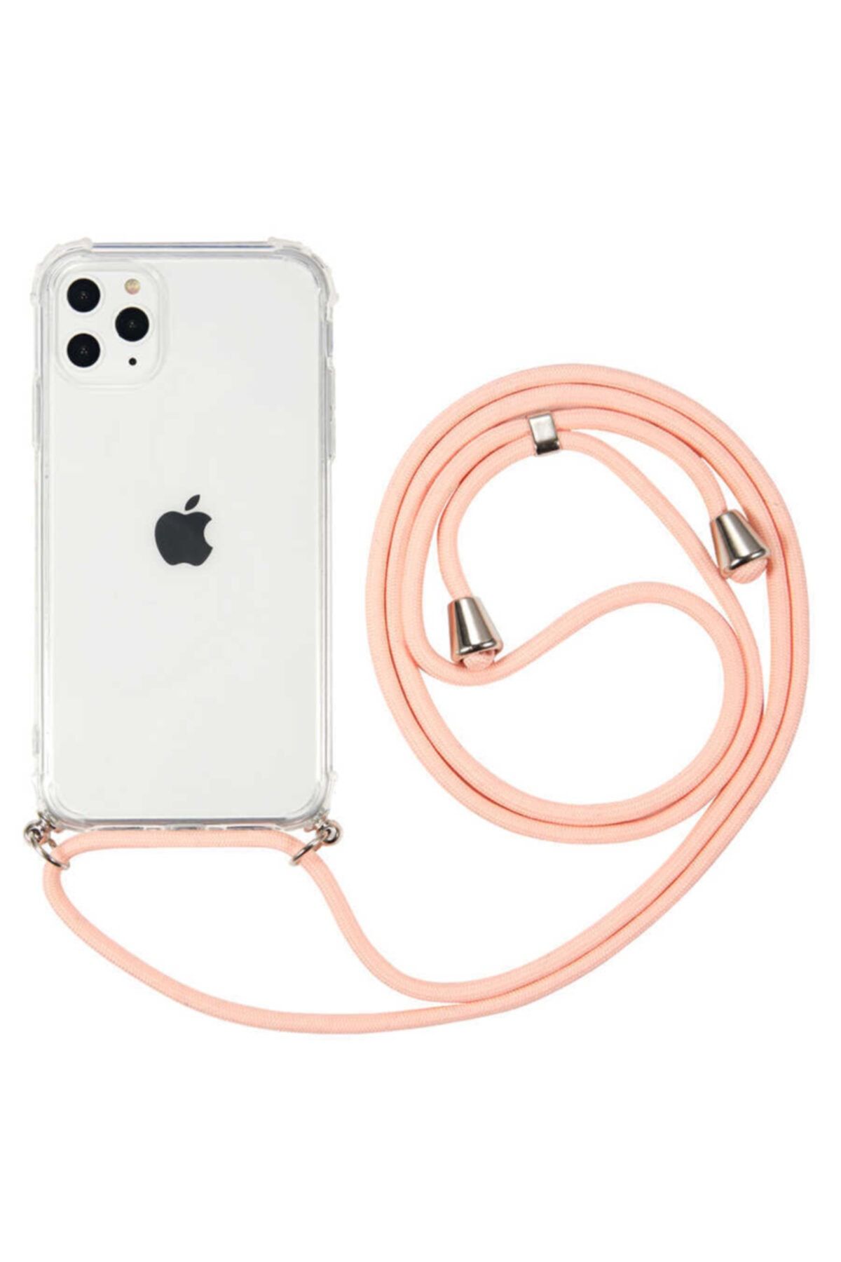 Fibaks Apple Iphone 11 Pro Kılıf Ipli Boyun Askılı Köşe Korumalı Şeffaf Kapak