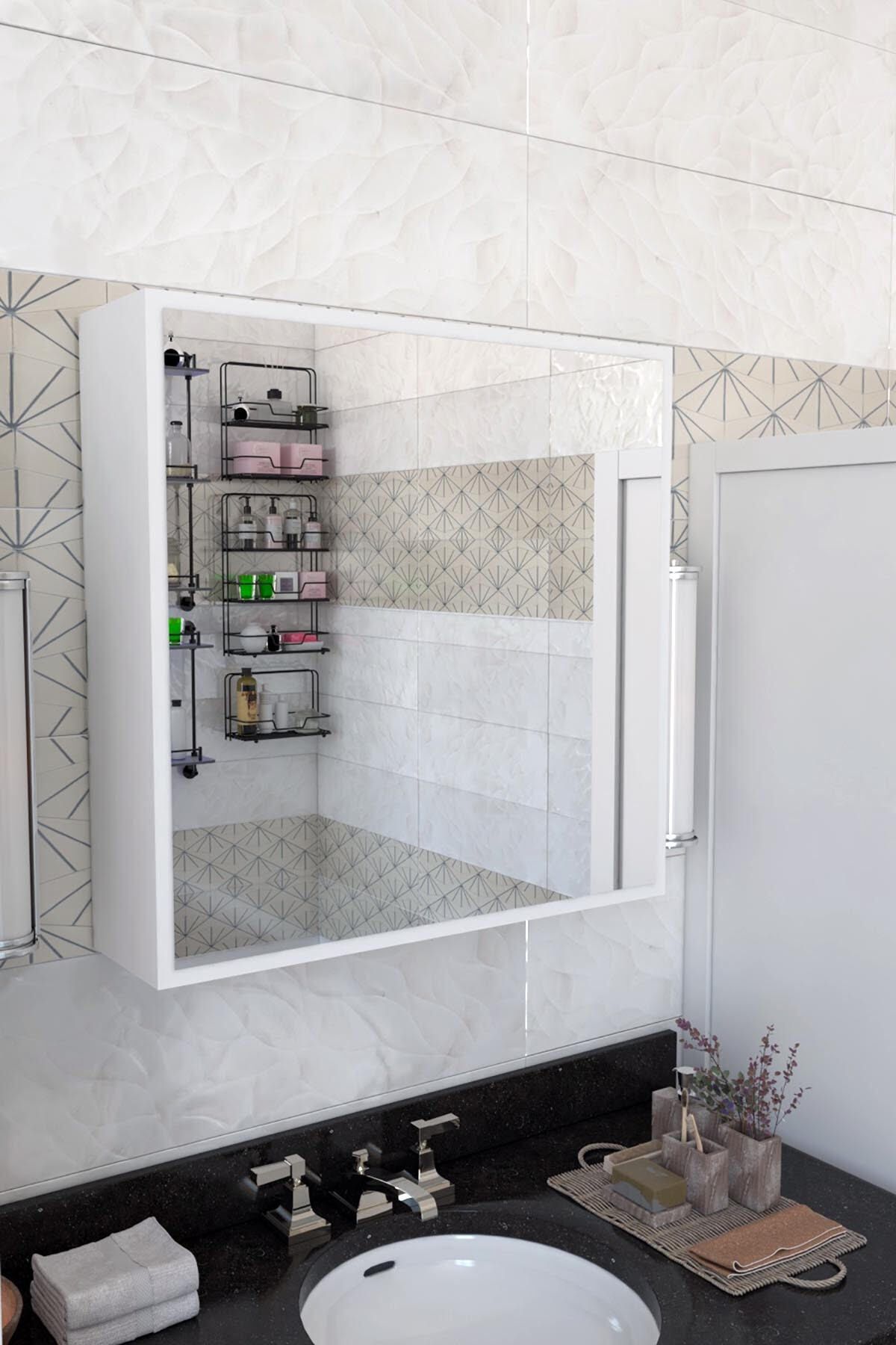 Remaks Balneo Çok Amaçlı Aynalı Banyo Dolabı - Beyaz