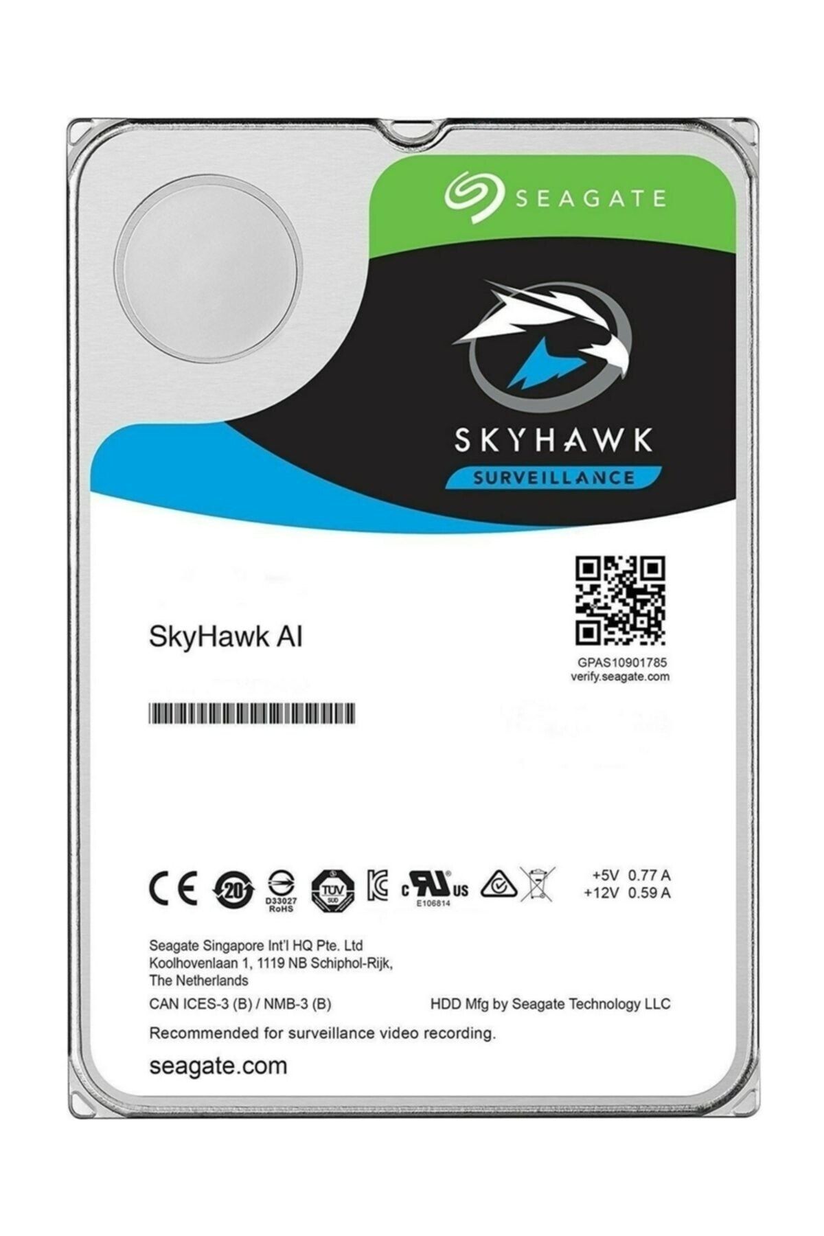 Seagate 10tb 3.5" Skyhawk Rv Sensör 7200rpm 256mb Cache Sata 3.0 Harddisk St10000ve0008 Harddisk