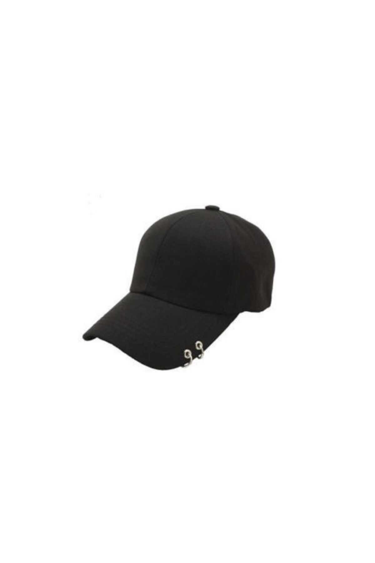 Köstebek Unisex Siyah K-pop Düz Piercingli Şapka