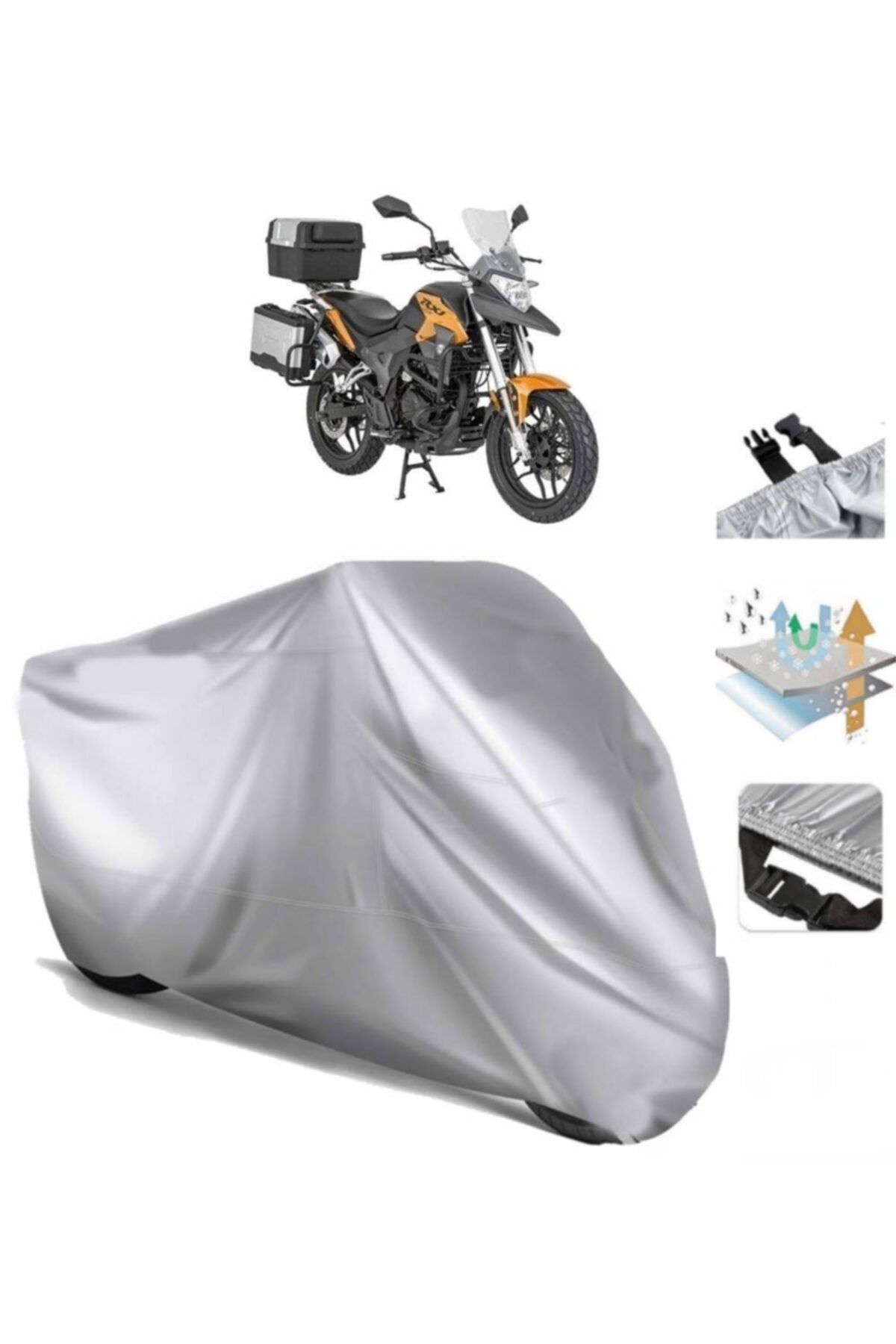 CoverPlus Mondial Rx1i Evo Motosiklet Brandası Arka Çanta Uyumlu (bağlantı Tokalı)