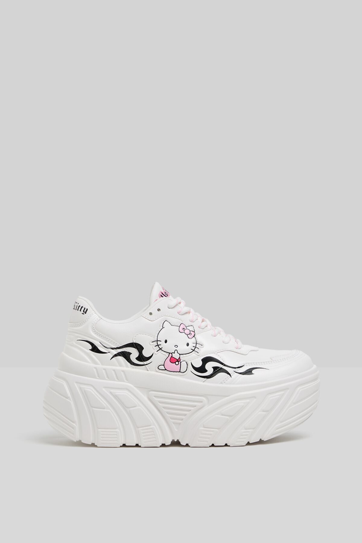 Bershka Kadın Beyaz Hello Kitty Baskılı Platform Spor Ayakkabı