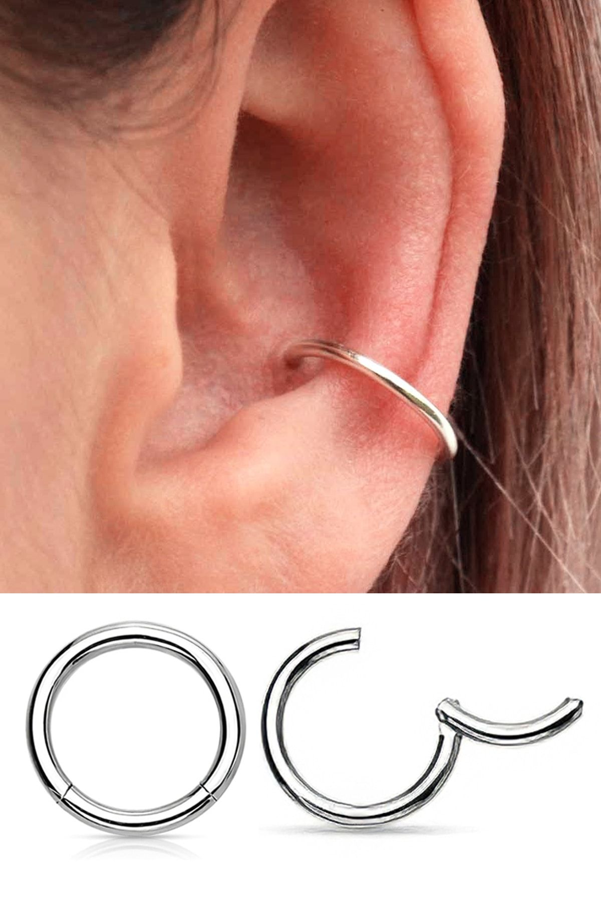 Salyangoz Company Cerrahi Çelik Ear Cuff,conch,orbital Halka Piercing Tapıcf2810