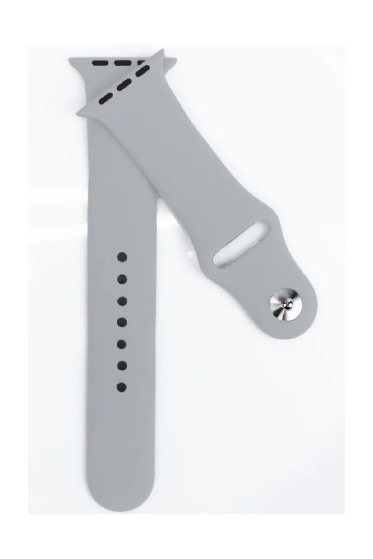 Markacase Apple Watch Series 4 5 Uyumlu Gri 44 mm Large Beden(m/l Sıze) Silikon Kordon