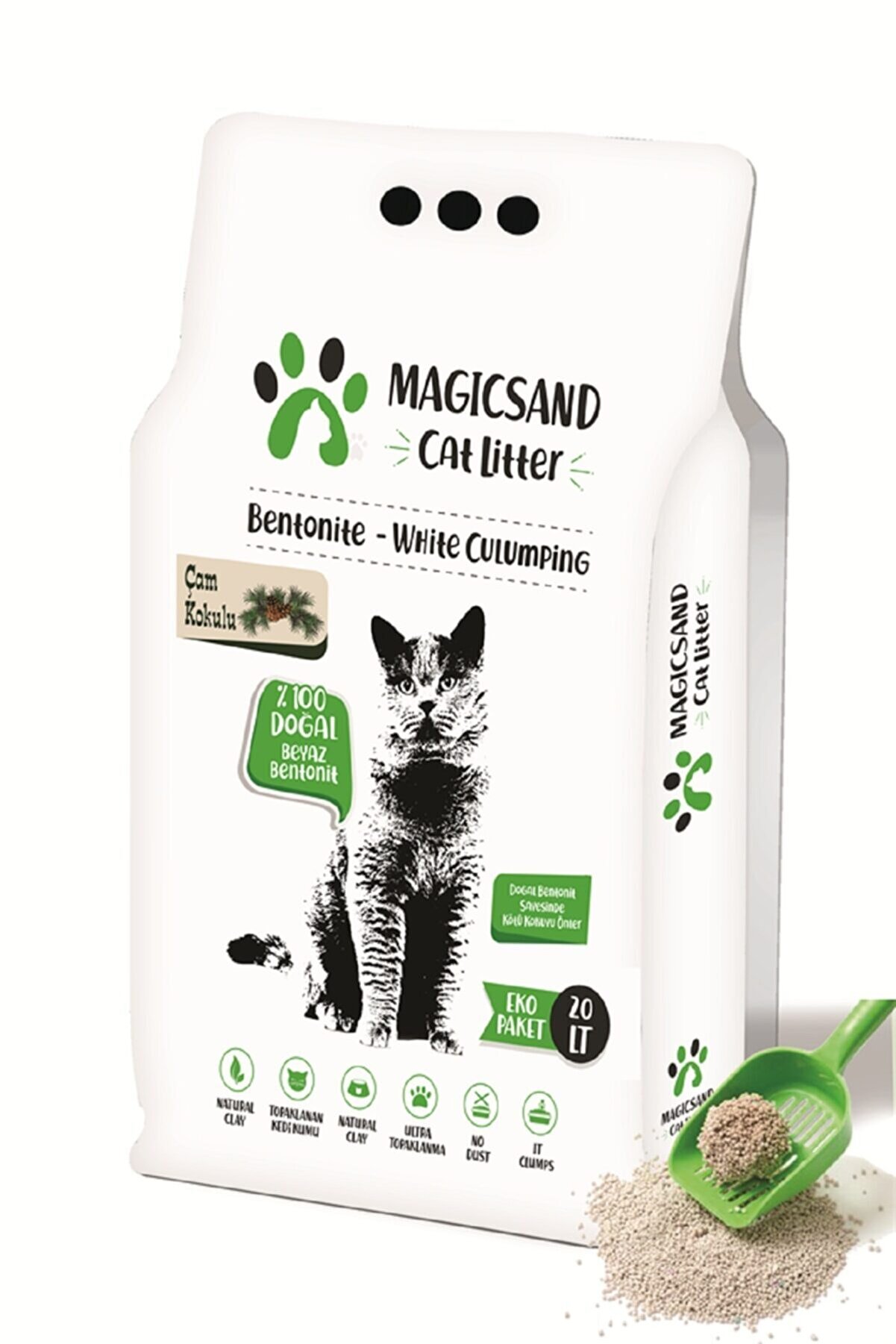 Magic Sand Cat Litter Çam Kokulu Kedi Kumu 20 Lt Ince Tane