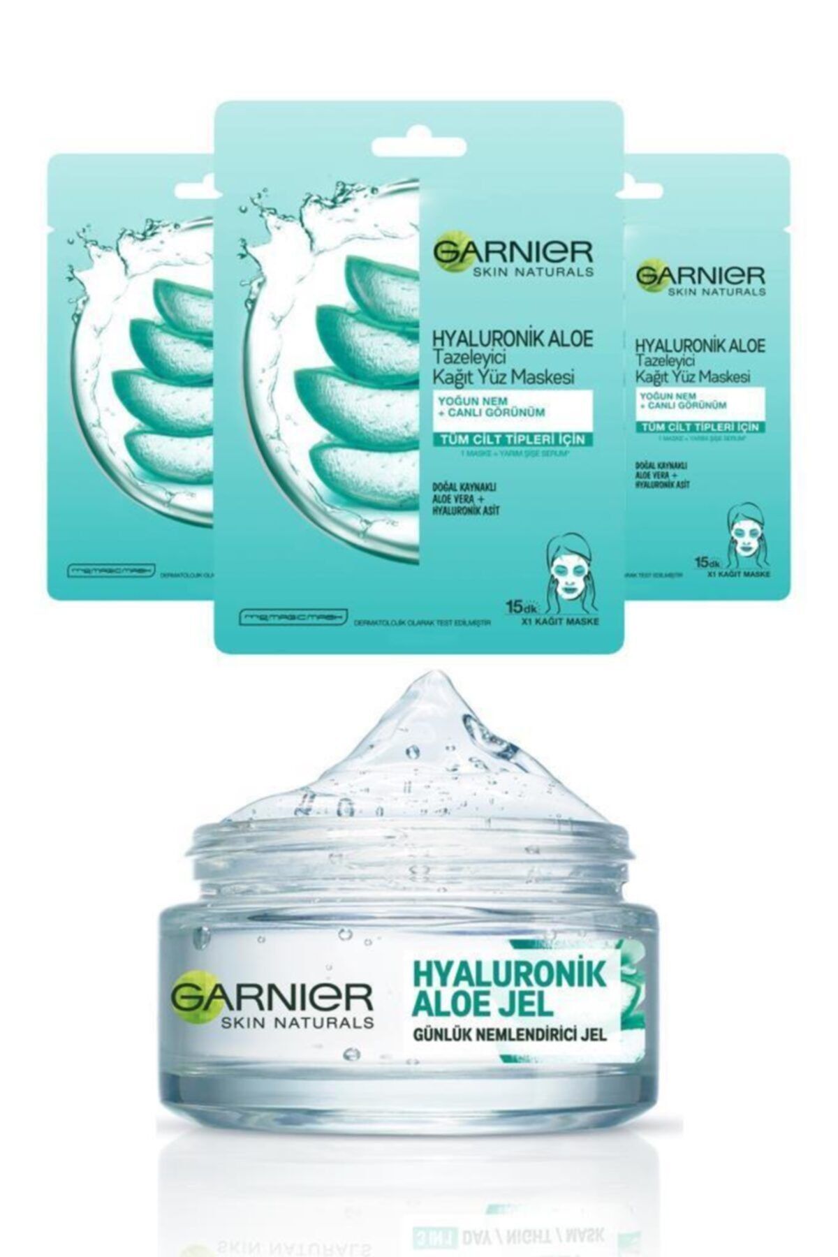 Garnier Hyaluronik Aloe Jel Krem 50 ml + Hyaluronik Aloe Maske X3
