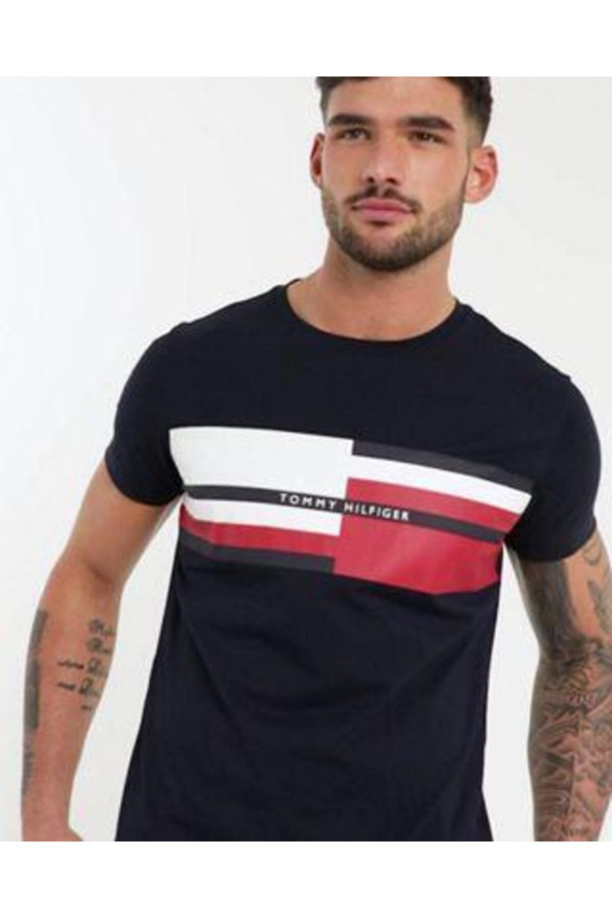 Tommy Hilfiger Men's Camiseta Abstrack Stripe Tee Erkek T-shirt