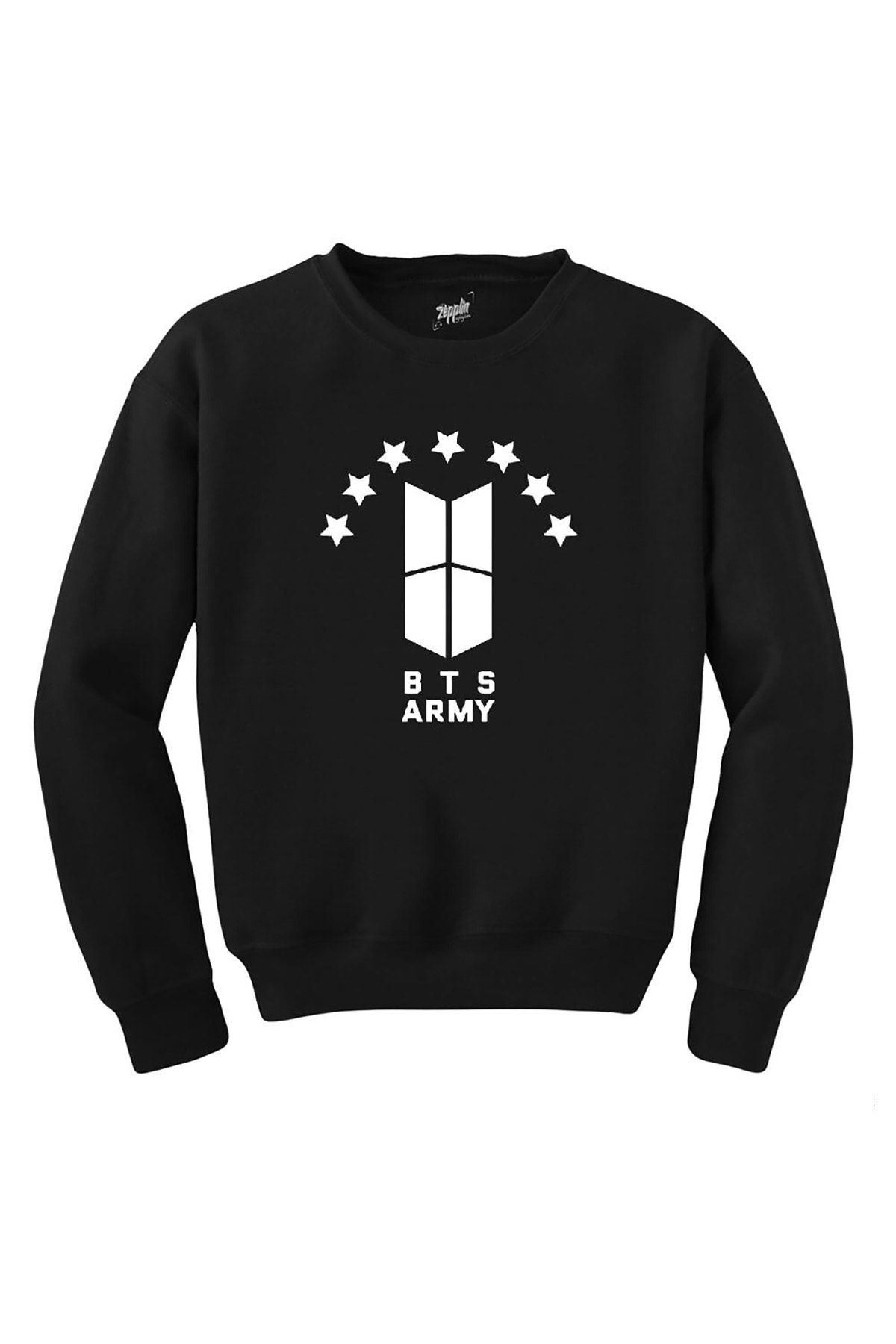 Z zepplin Bts 7 Yıldız Logo Siyah Sweatshirt