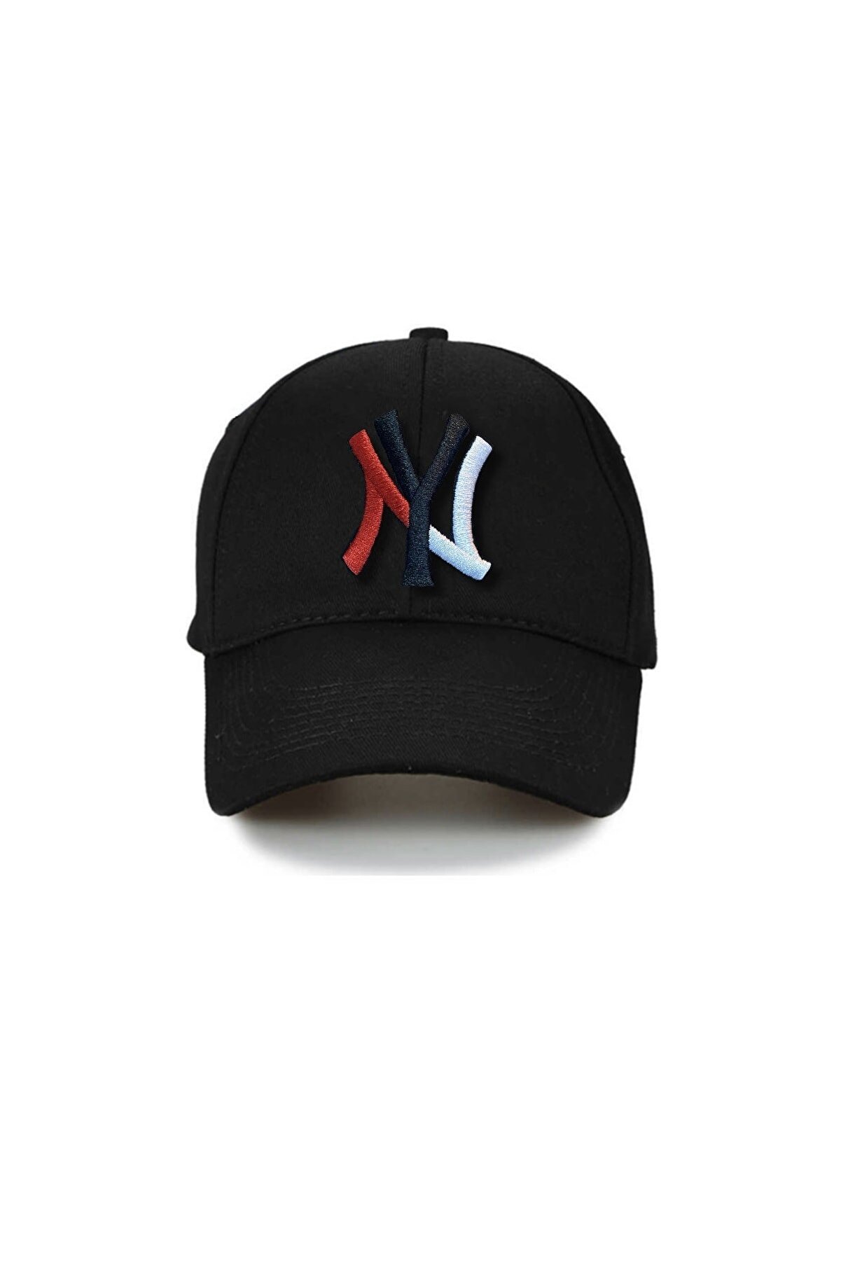 NuxFah Ny New York Unisex Siyah Şapka Özel Kırmızı Siyah Beyaz Nakış