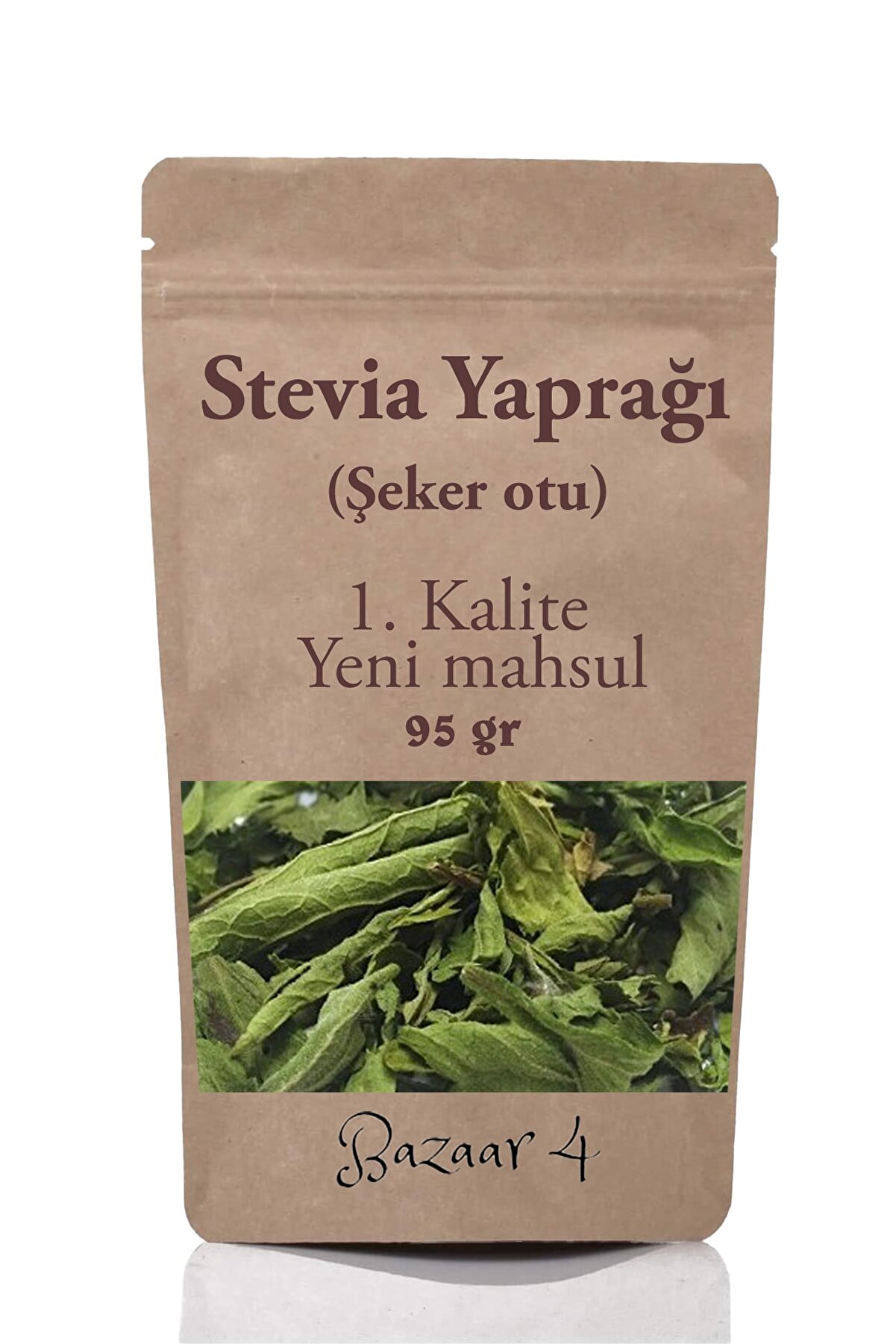 BAZAAR 4 Stevia Yaprağı - Stevia Şeker Otu 95 Gr 1.kalite Taze Yeni Mahsül