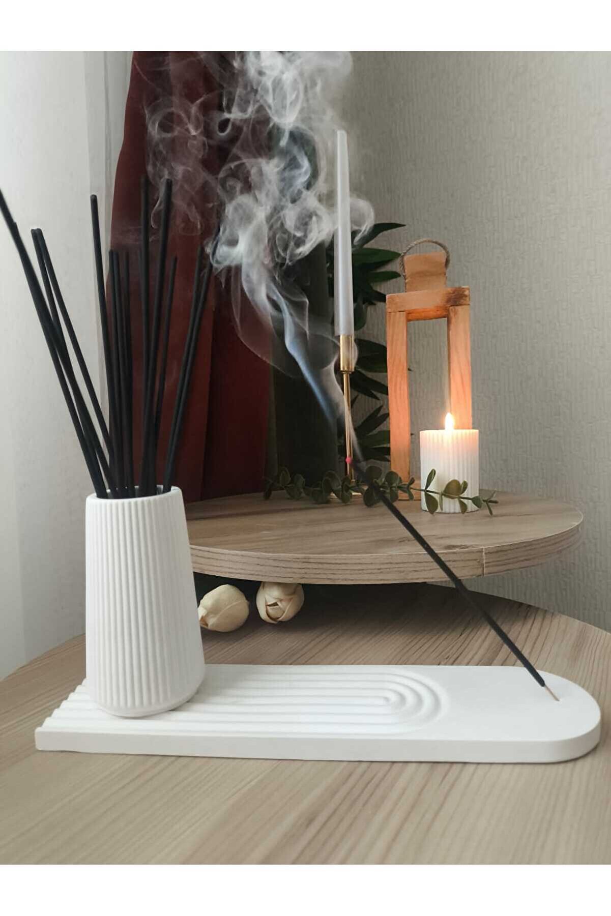 Elan Design Dekoratif Tütsülük ve Vazo Seti - Elegant Ev Dekorasyonu