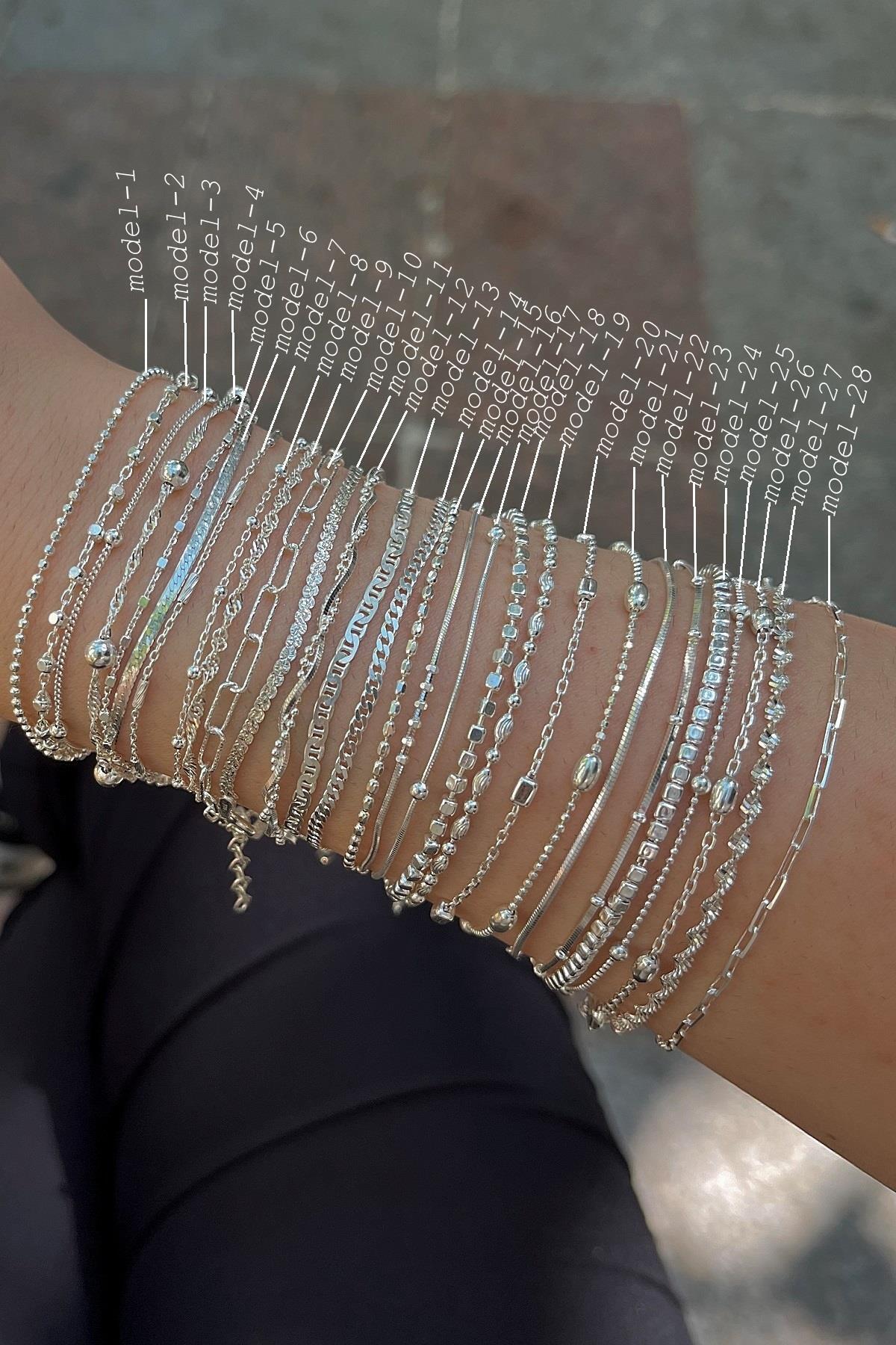 Erer Gümüş 925 Sterling Silver Delicate Chain Bracelet