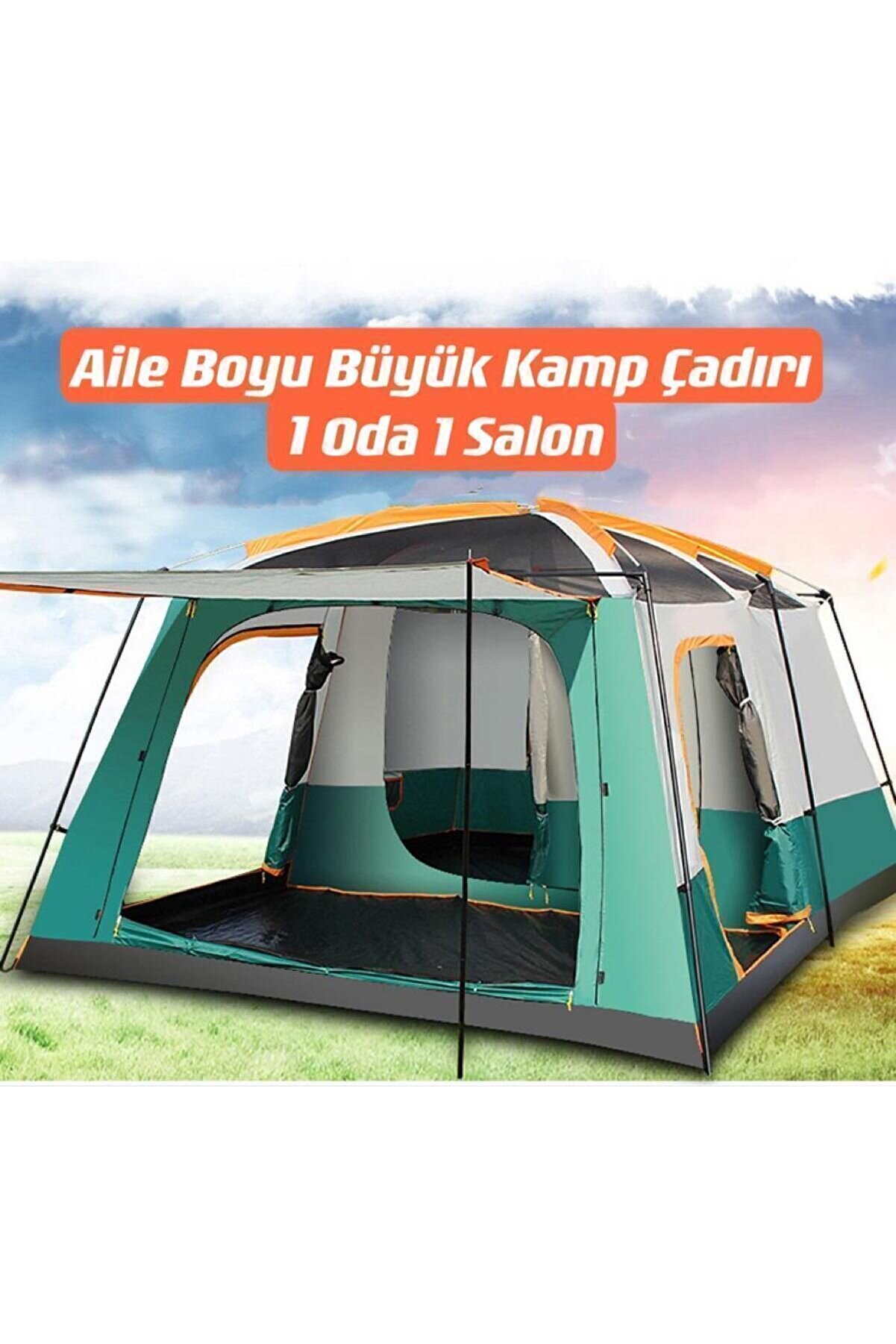 SHUFA Büyük Uzay Açık Kamp Çadırları 8-10 Kişi Çift Kat 1 Oda 1 Oturma Odası
