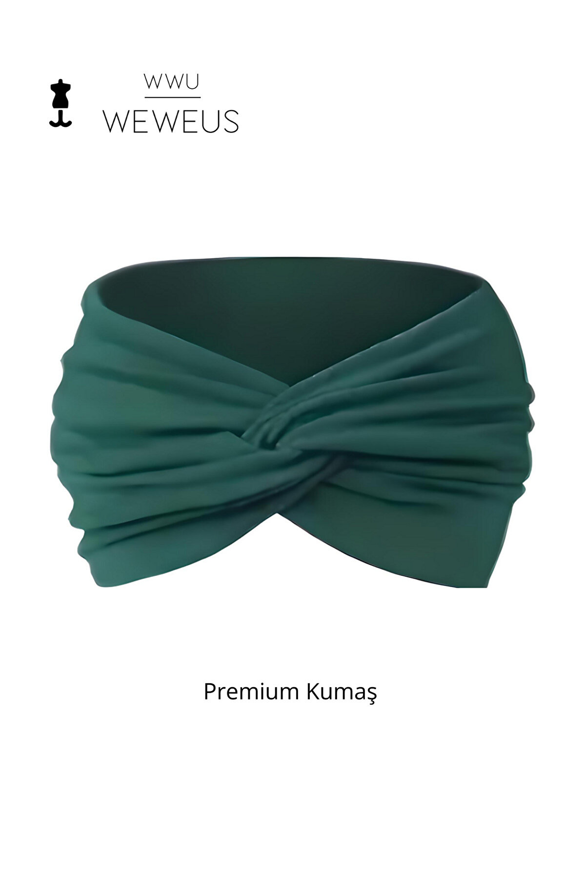 Weweus Koyu Yeşil Düz Premium Kadın Saç Bandı - Şık ve Pratik Saç Takımı