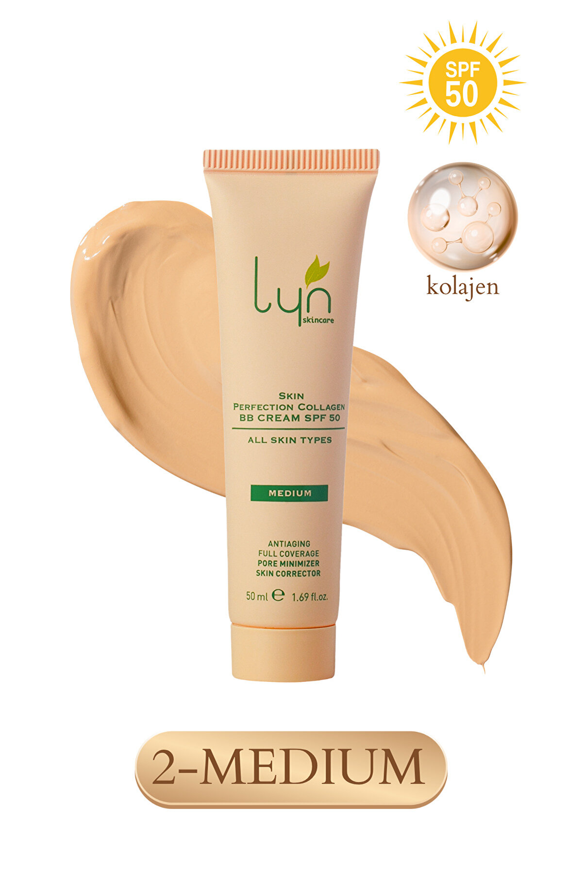 Lyn Skincare Kolajen BB Krem SPF50 50ml - Cilt Mükemmelleştirici