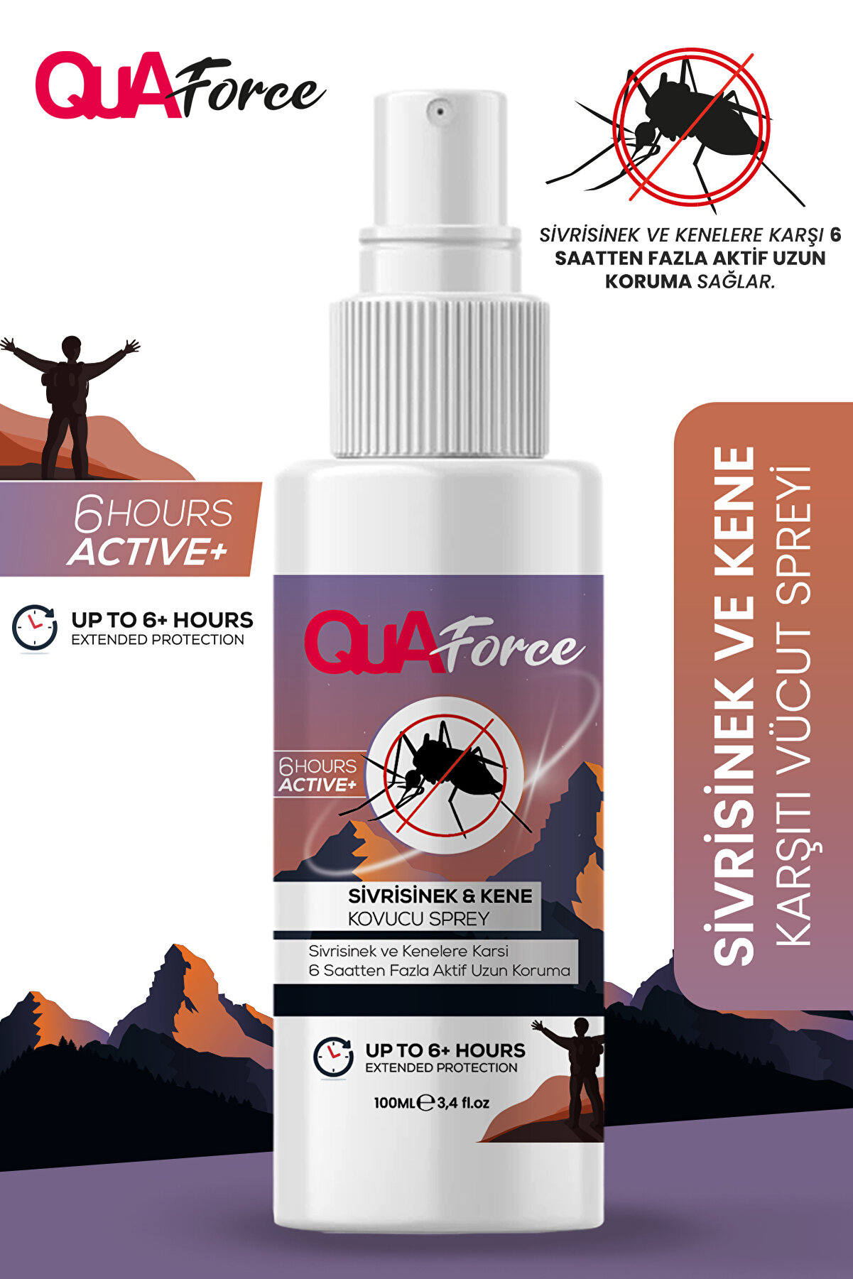 QUAforce Doğal Kene, Sivrisinek ve Böcek Kovucu Sprey 100ml - Çocuk ve Yetişkin İçin