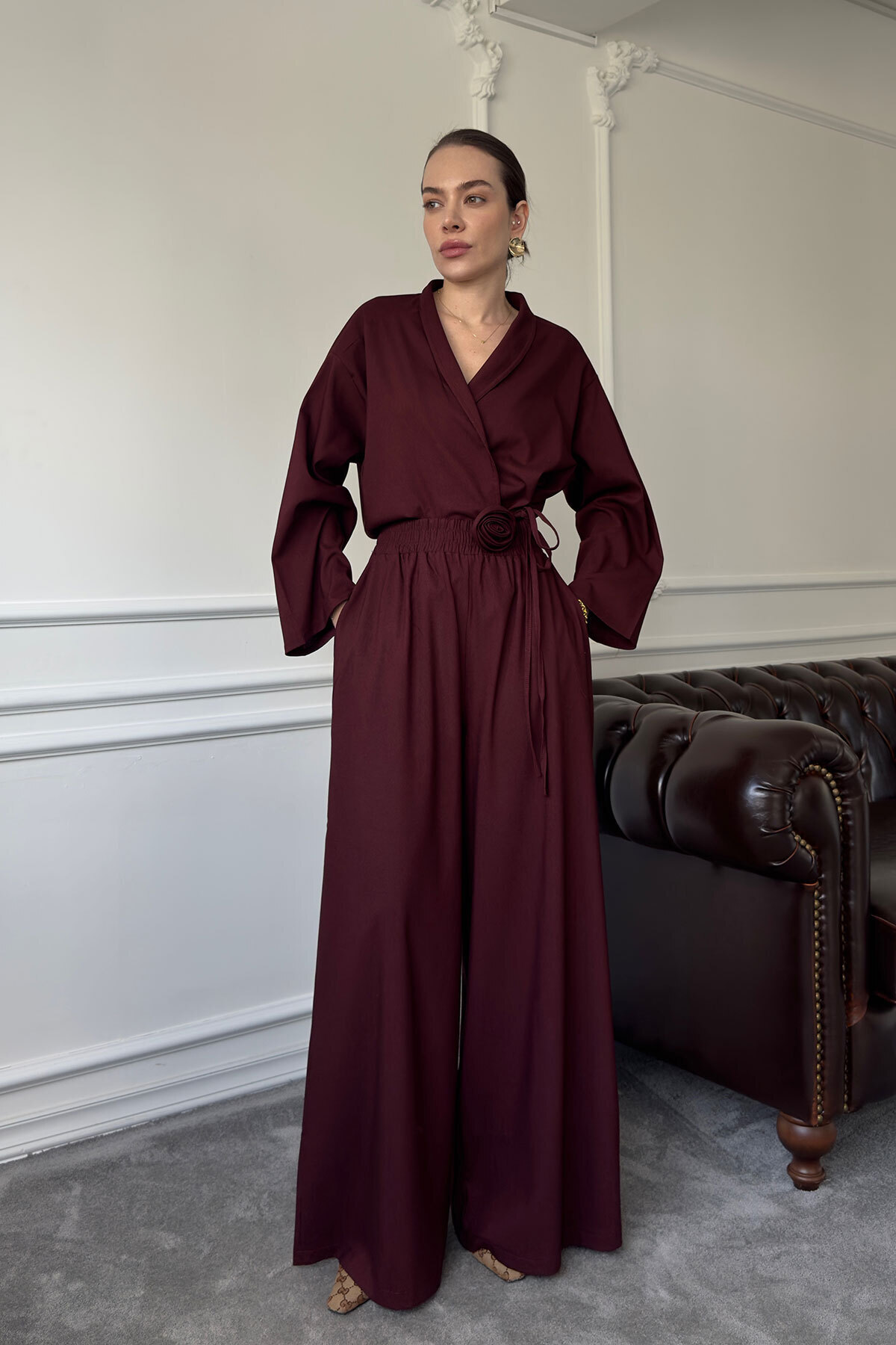ست بالاتنه و پائین تنه رنگی زنانه رگولار MAGARDE - کد 922188650