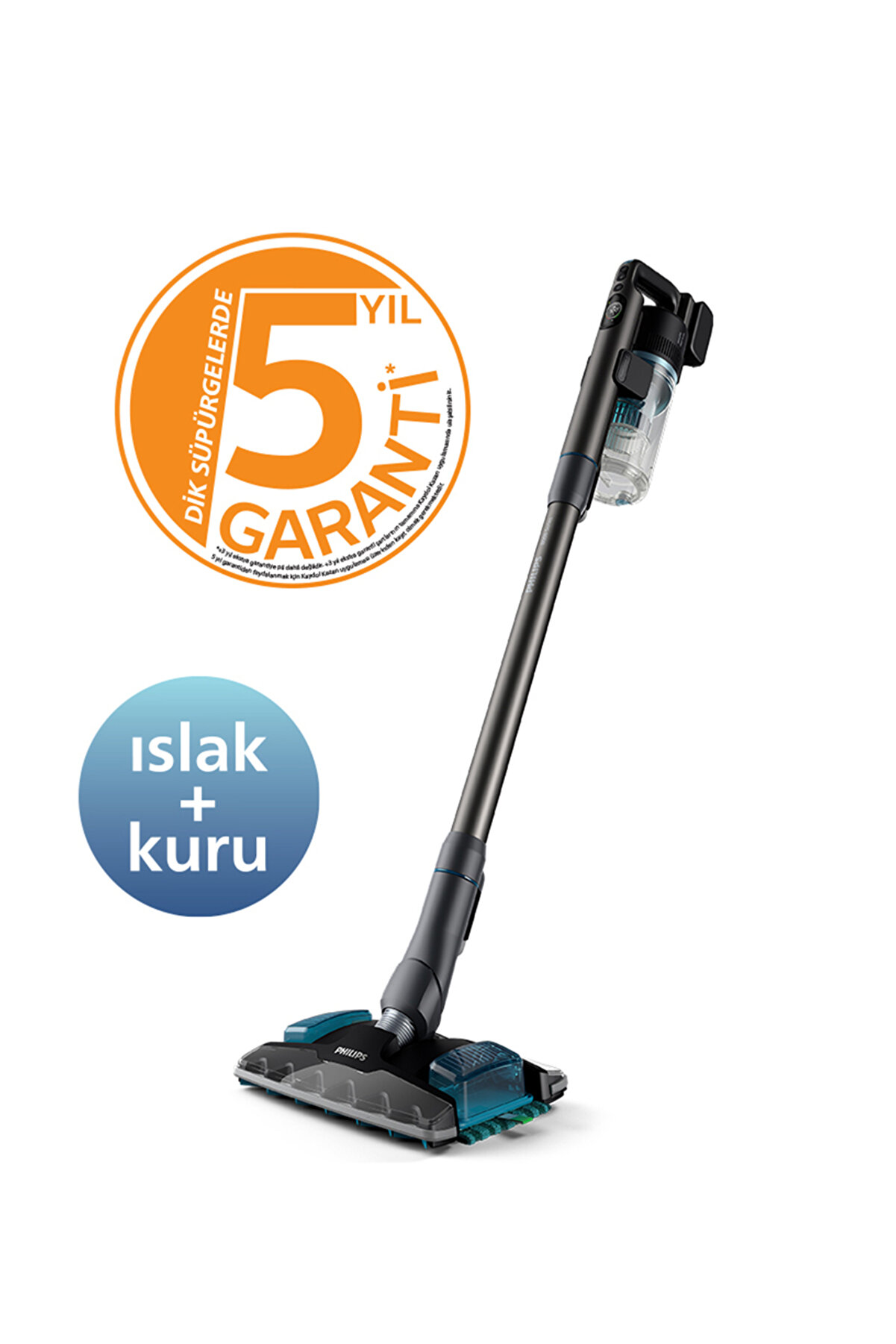 8000 Serisi Aqua Kablosuz Dik Süpürge, 80 dk'ya Çalışma, PrecisionPower Aqua Plus Başlık, XC8053/01