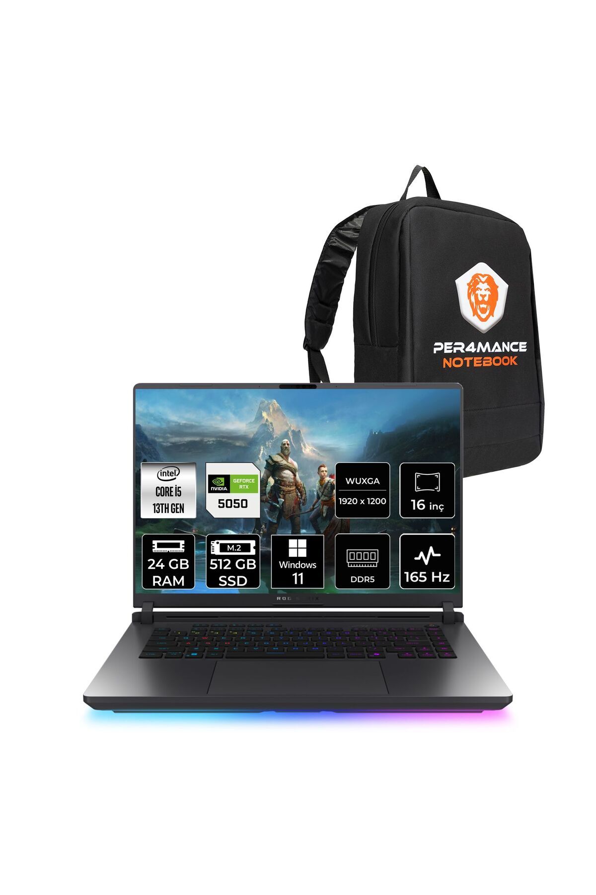 Rog Strix G16 i5 13450HX 24GB 512GB SSD RTX5050/8GB 165Hz 16