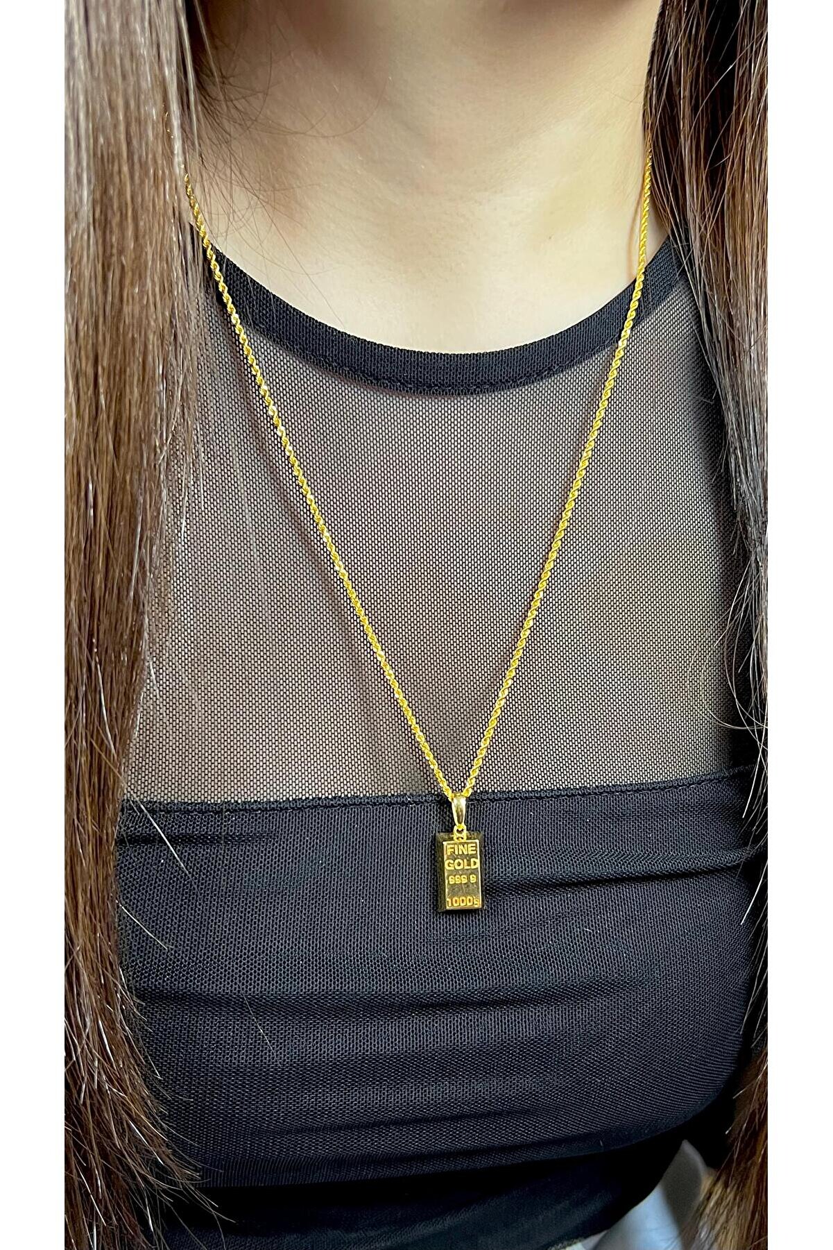 Kuyumcu Nurettin 2.70 Gr (Gram) Has Uçlu Singapur Halat Kolye Zincir 50 Cm 14 Ayar Altın