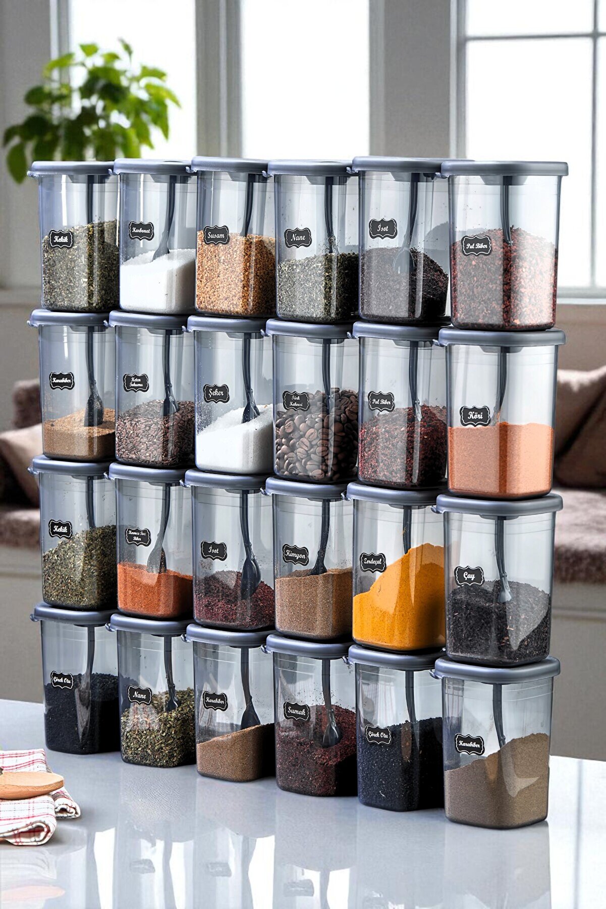 FBZhome 24'lü Baharatlık Seti - 50 Adet Etiket Hediye