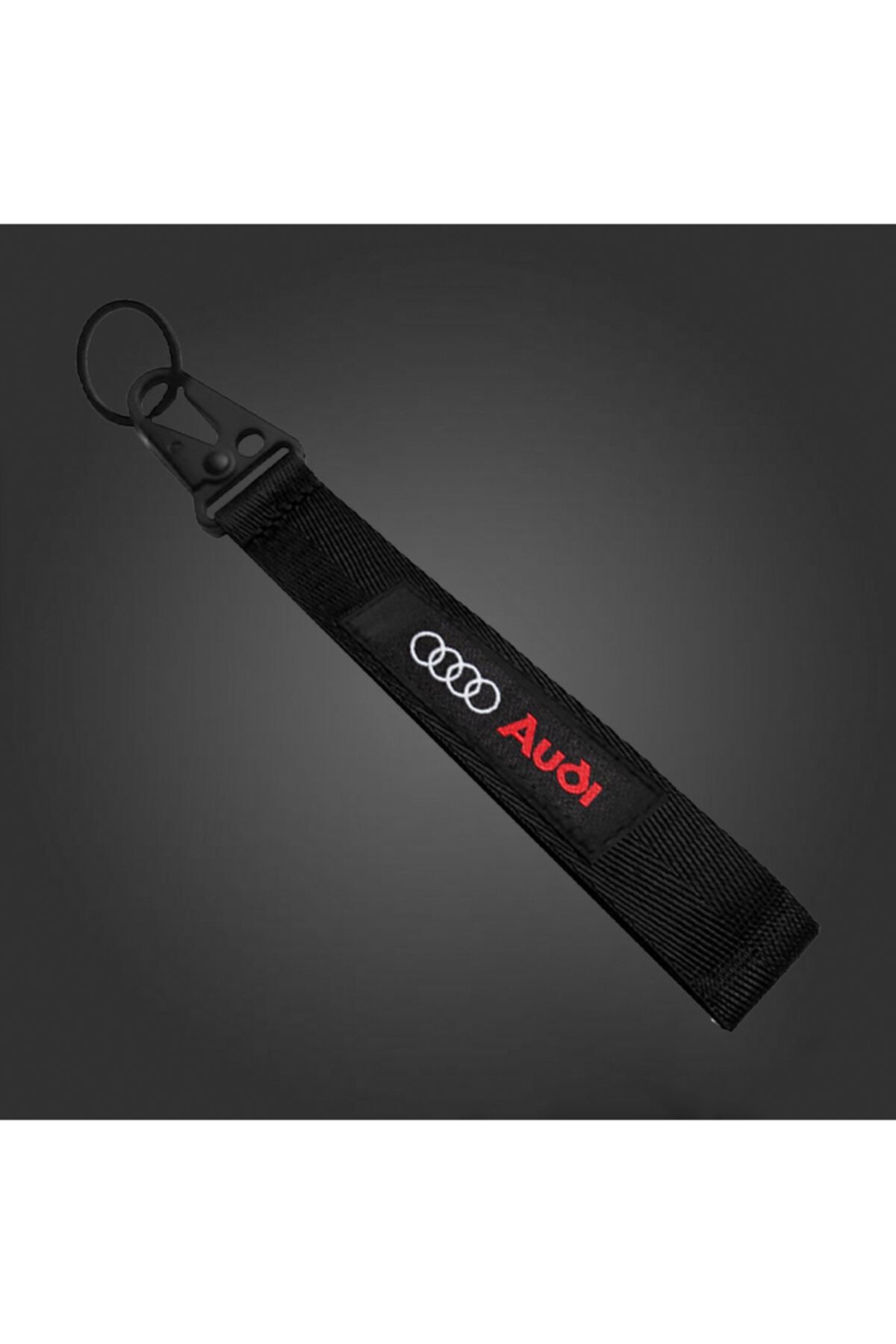 C9 Audi Uyumlu Racing Stil Bez Şerit Siyah Anahtarlık