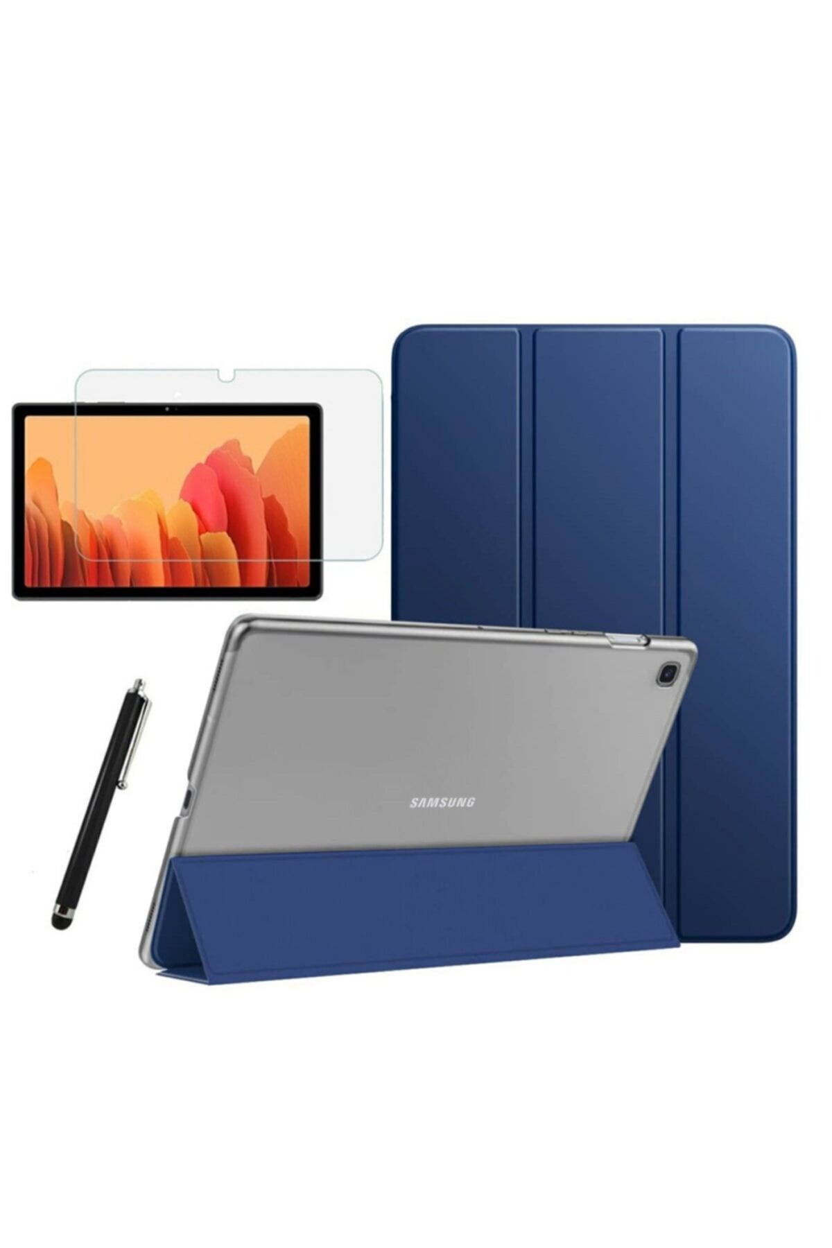 Fibaks Samsung Galaxy Tab S6 Lite Uyumlu Sm P610 P617 Smart Kapak Tablet Kılıfı + Ekran Koruyucu + Kalem