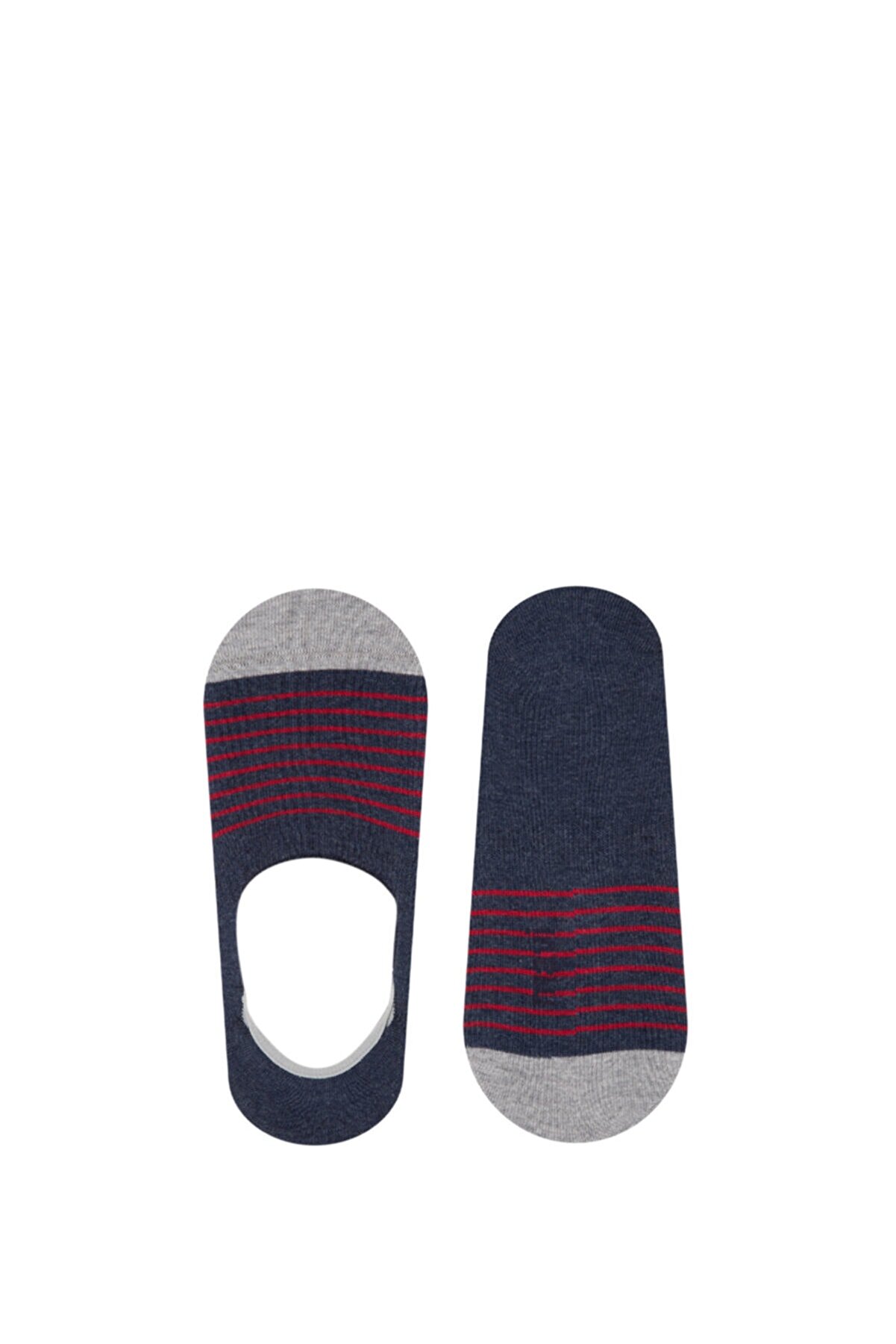 Mavi Kırmızı Çizgili Lacivert Çorap 092732-34710