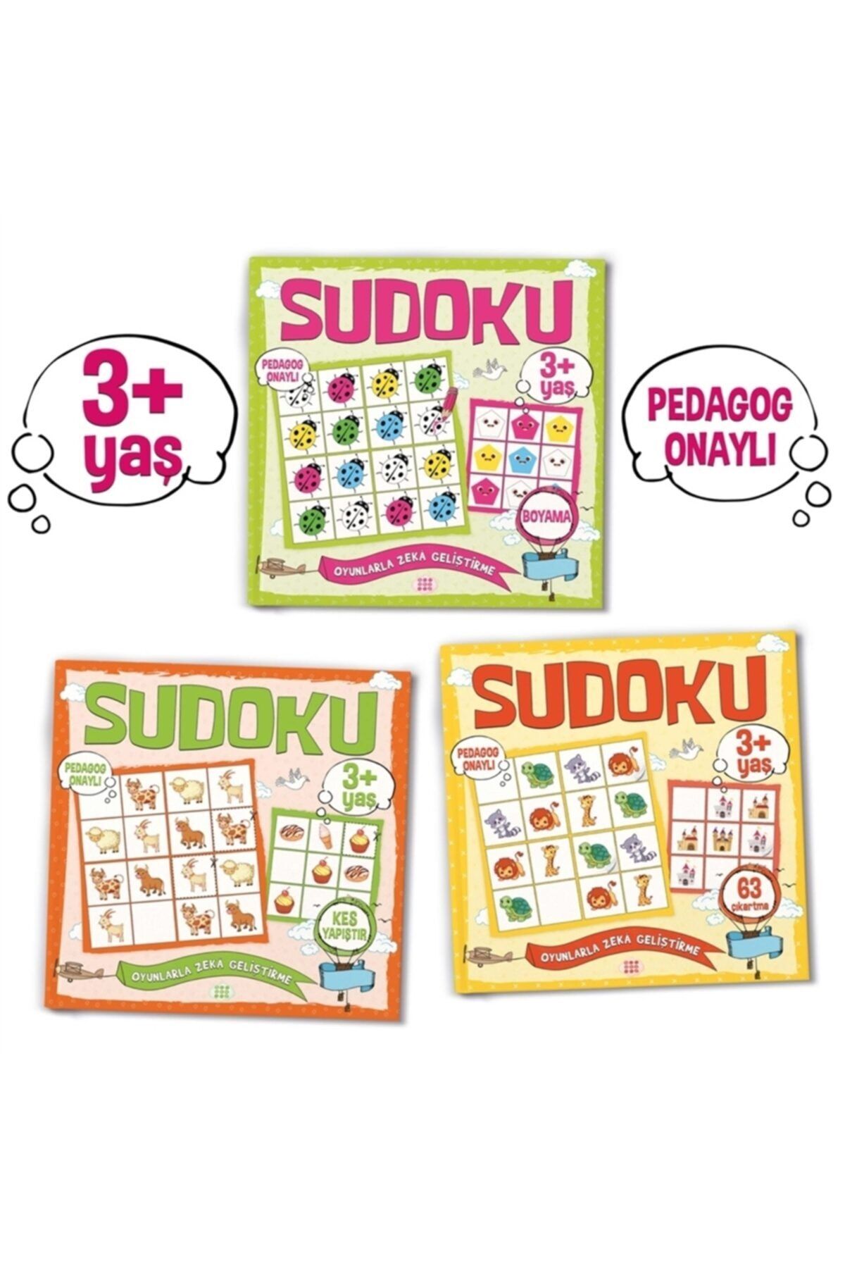Dokuz Yayınları Çocuklar Için Sudoku Seti (3+ Yaş) (3 Kitap Takım).