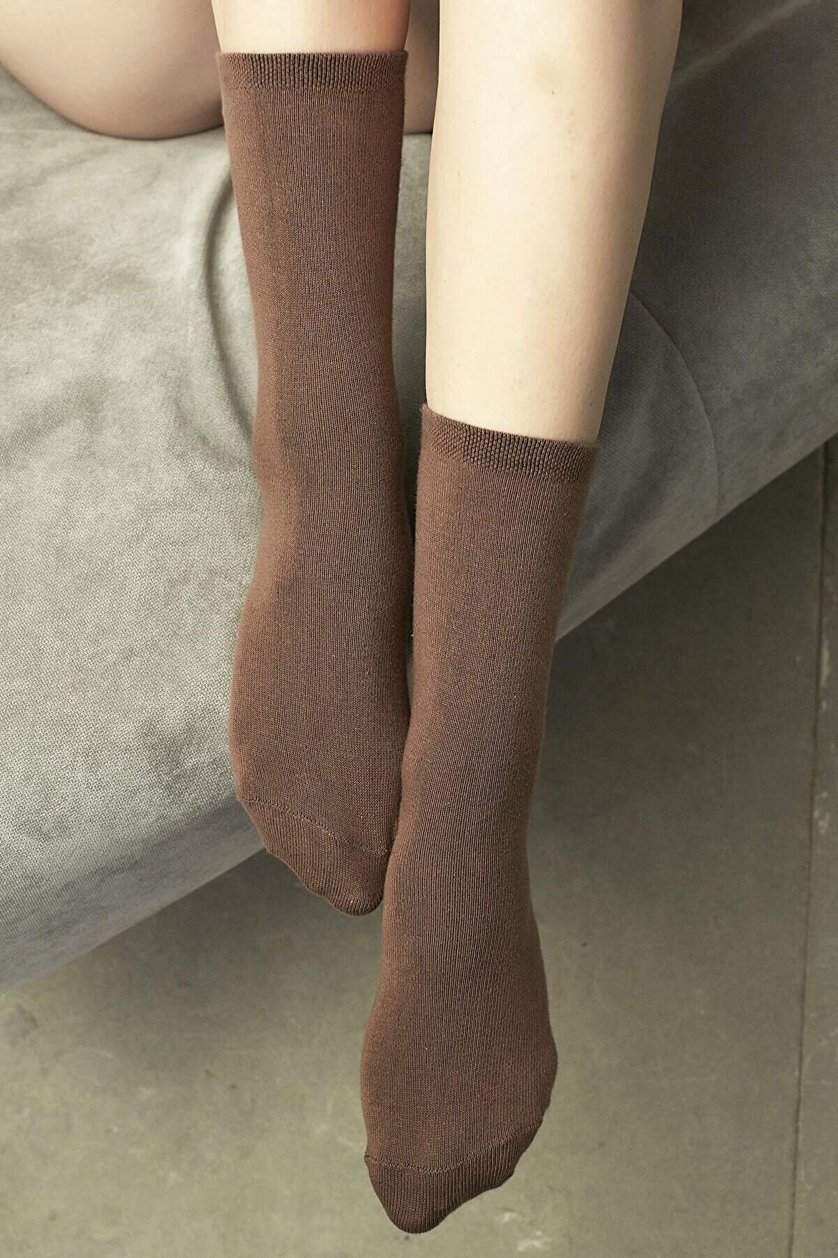 Penti Kahverengi Basic Chic Soket Çorap