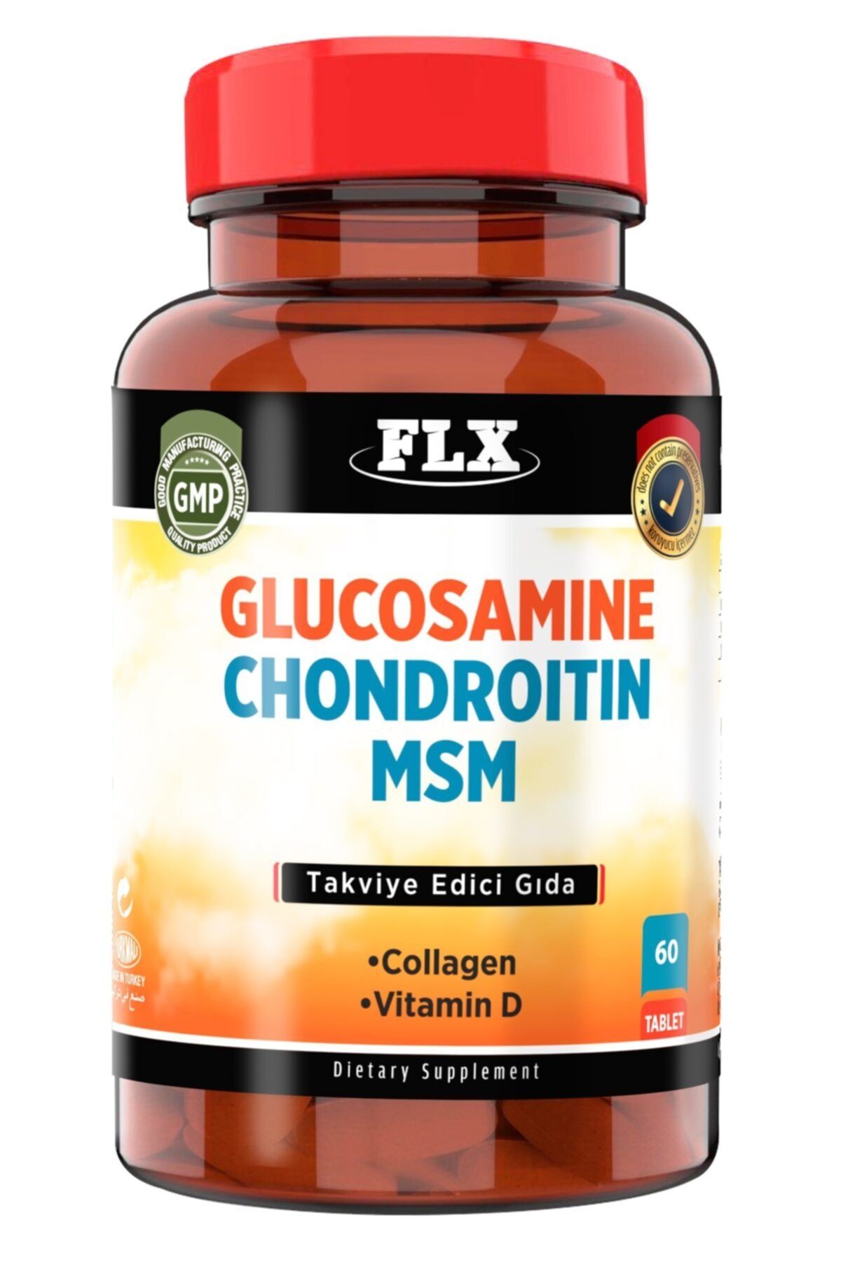 FLX 60 Tablet Glucosamine Chondroitin Msm Vitamin D Collagen Glukozamin