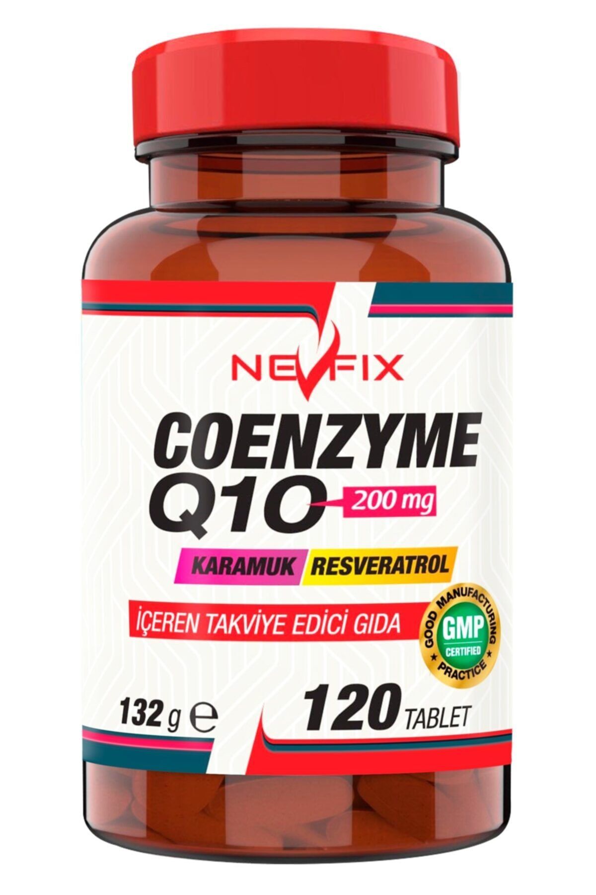Nevfix 120 Tablet Coenzyme Q10 200 Mg Koenzim Karamuk Üzüm Çekirdeği Zerdeçal Resveratrol Vitamin C