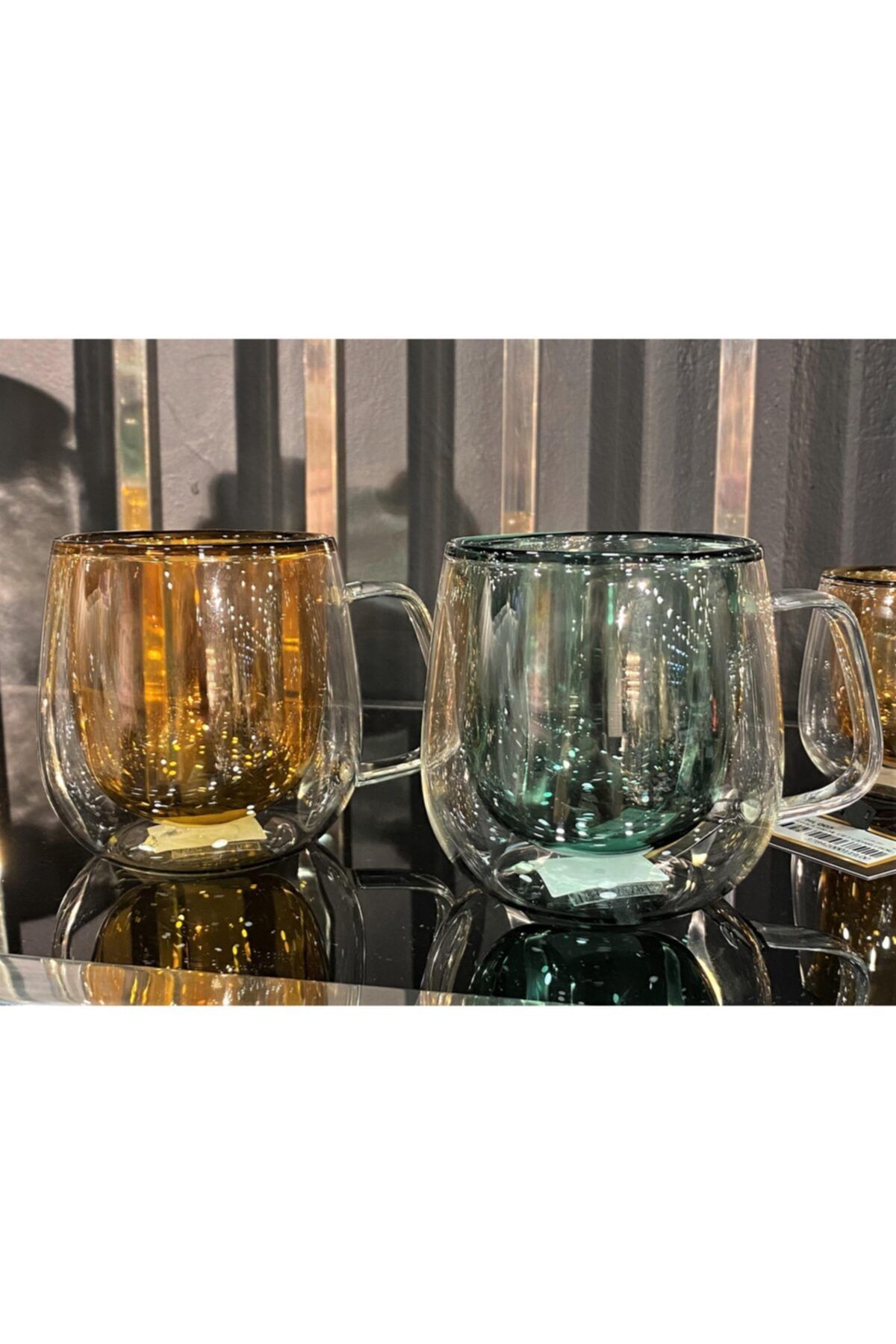 Lucky Art Lyhl 005 Classica 100 Ml Çift Çidarlı Borasilikat Espresso 2 Li Renkli Bardak Seti