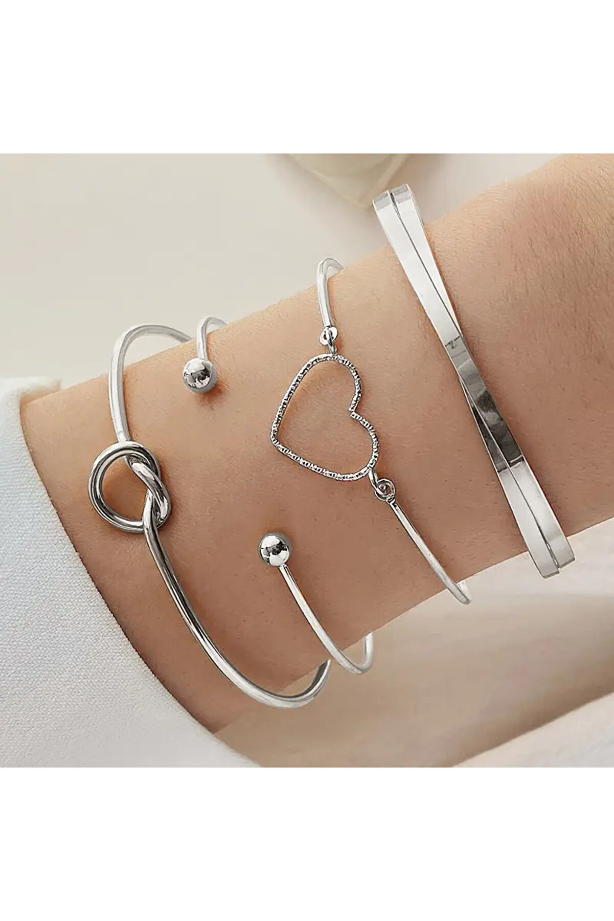 Monarque 4 Adet Kadın Bileklik Seti - Moda ve Çok Yönlü Düğüm Aşk Bilezikleri