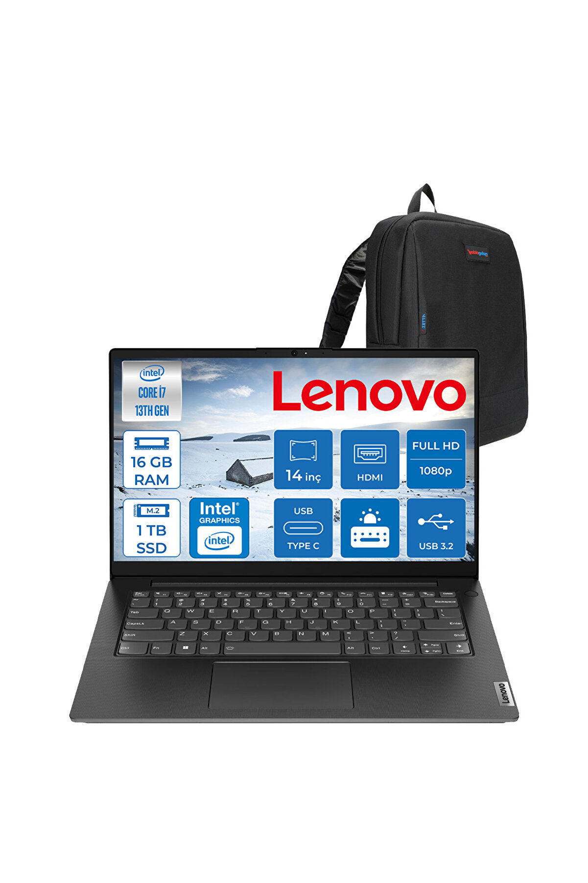 V14 Gen4 Iru Core I7 13620H 16GB 1tb SSD Freedos 14 Inç Fullhd 83A000GDTRF1384ZETTAÇANTA