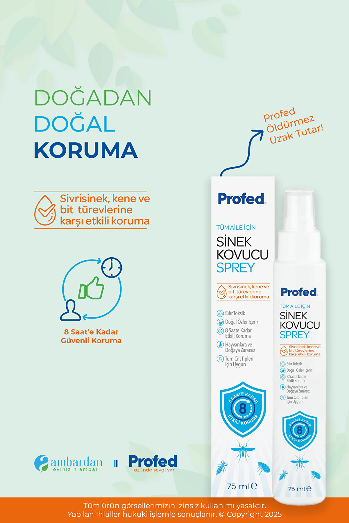 Profed Baby Doğal Sinek Kene Bit Kovucu Sprey - Biyosidal Ruhsatlı Ürün