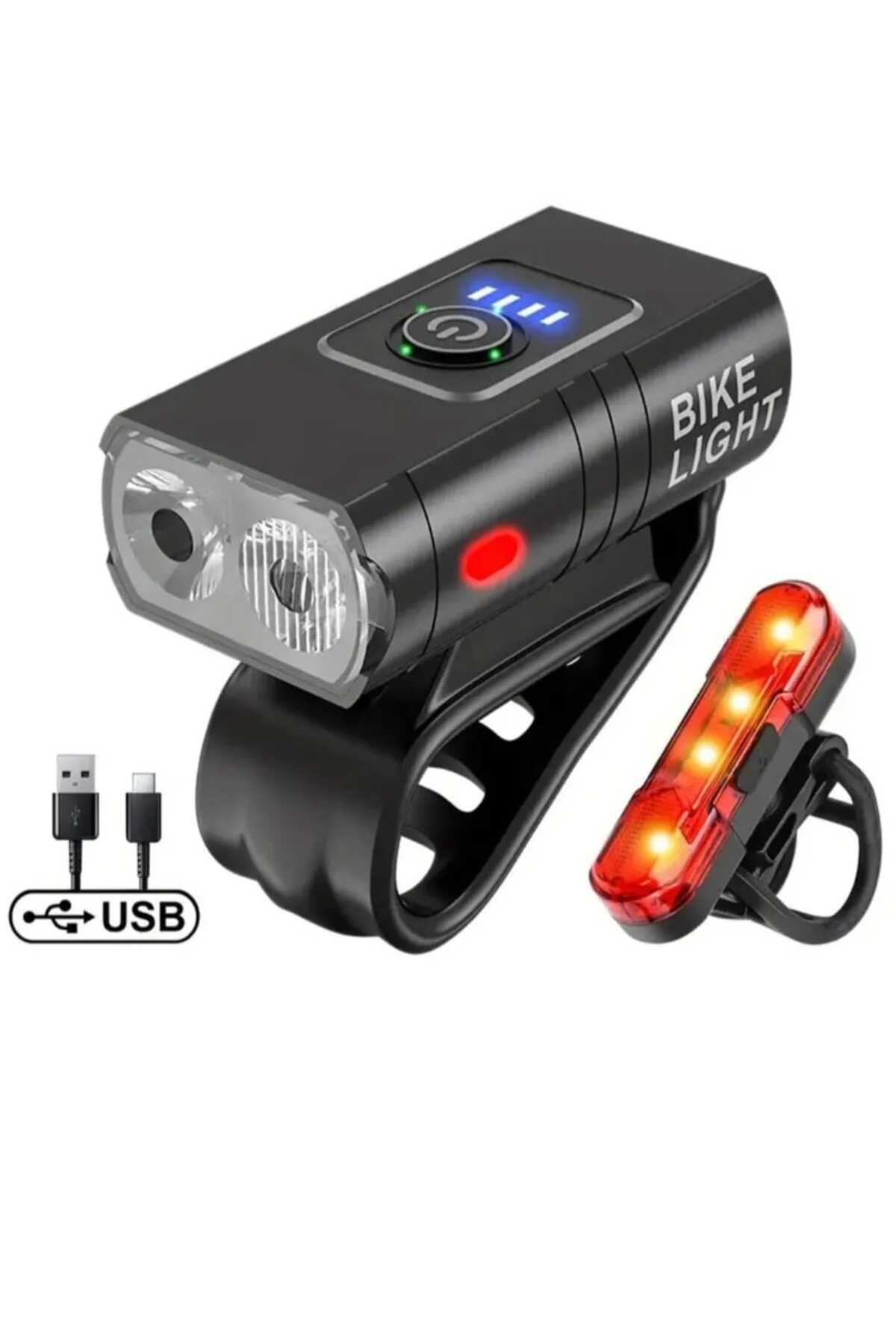 tur bike Far Seti USB Şarj Edilebilir Bisiklet ve Scooter İçin