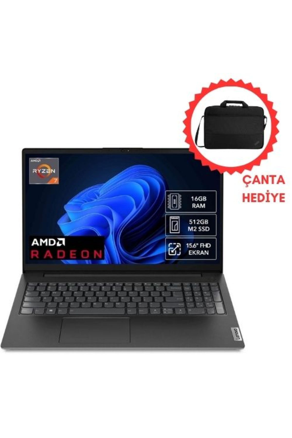V15 G4 82YY0013TR IH5 Ryzen 7 7730U 40GB 1TB SSD 15.6¨ Full HD FreeDOS Notebook 95 Siyah Noteb