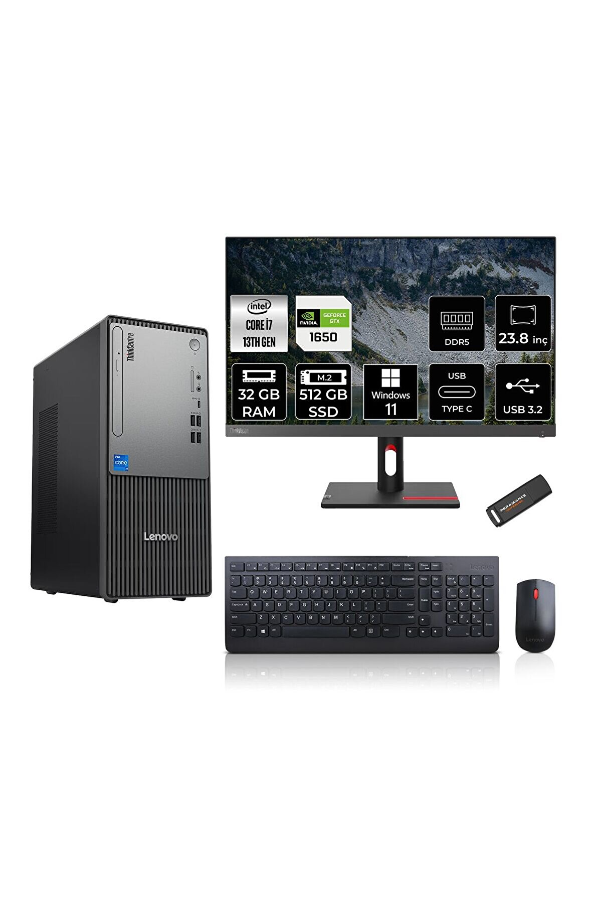 ThinkCentre Neo 50T G5 i7 13700 32GB 512GB SSD GTX1650/4GB 23.8