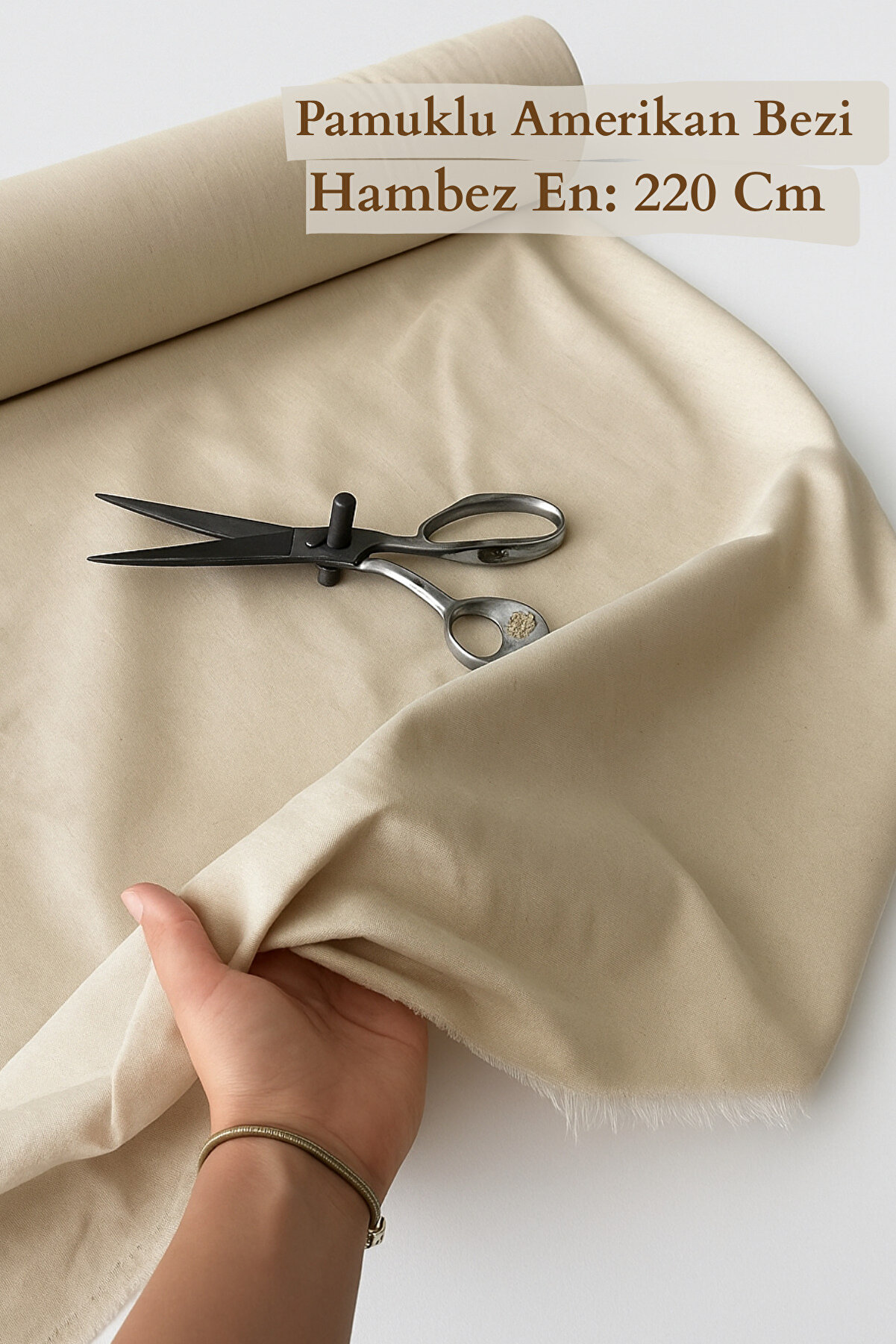 KAMİZ Amerikan Bezi Kumaş - Ham Bez Kumaş - Punch Kumaş - Kırlent-Masa Örtüsü - Runner-Astar-Döşemelik Bej