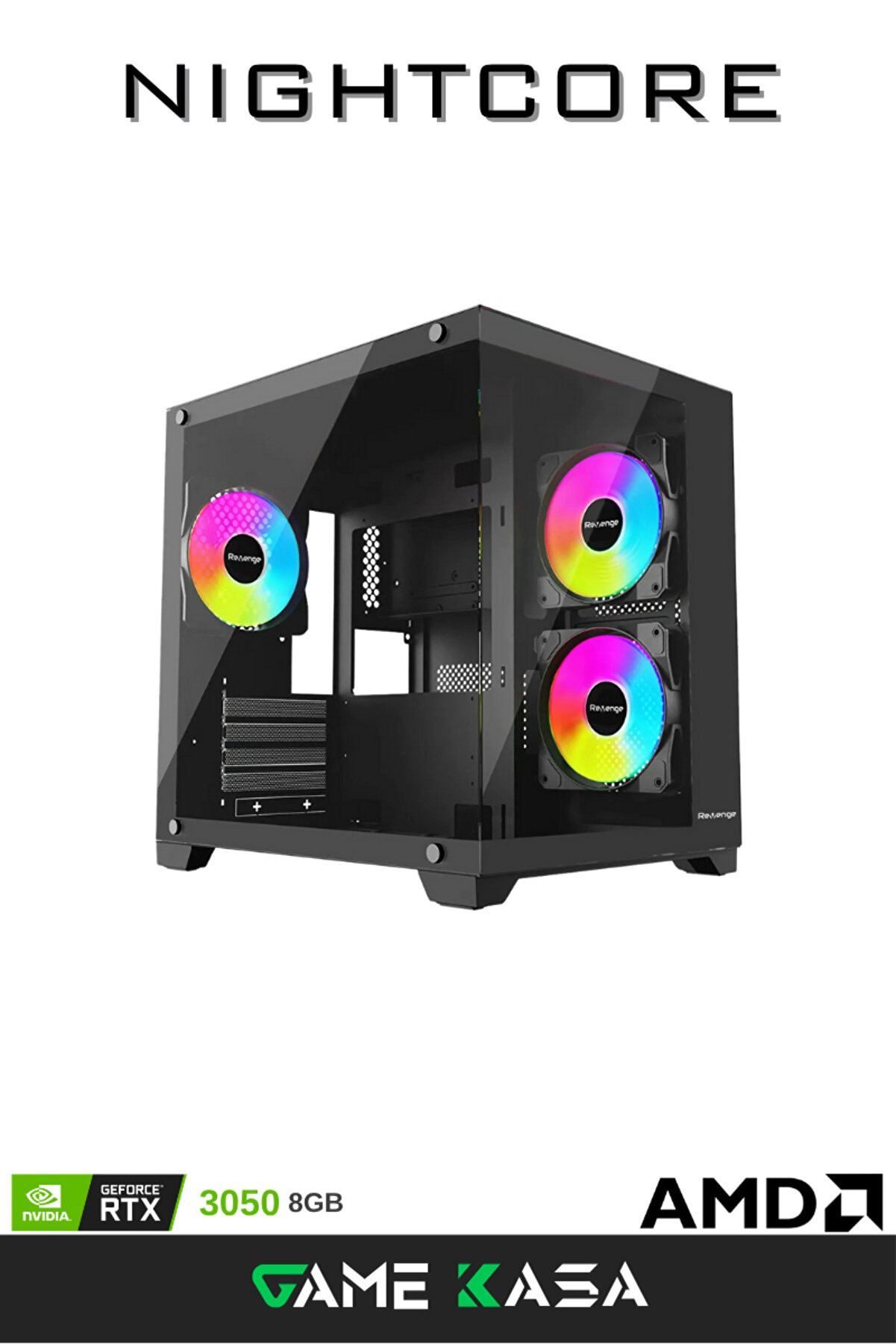 RTX 3050 & Ryzen 5 5600 | 16GB RAM | 500GB NVMe SSD | A520M | Oyuncu Bilgisayarı | GameKasa